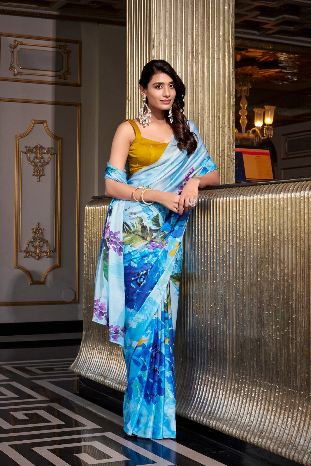 Satin Silk Printed Saree
