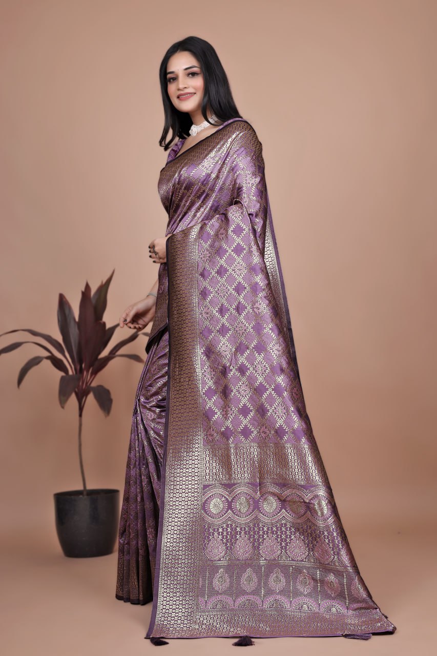 Royal Purple Banarasi Silk Saree