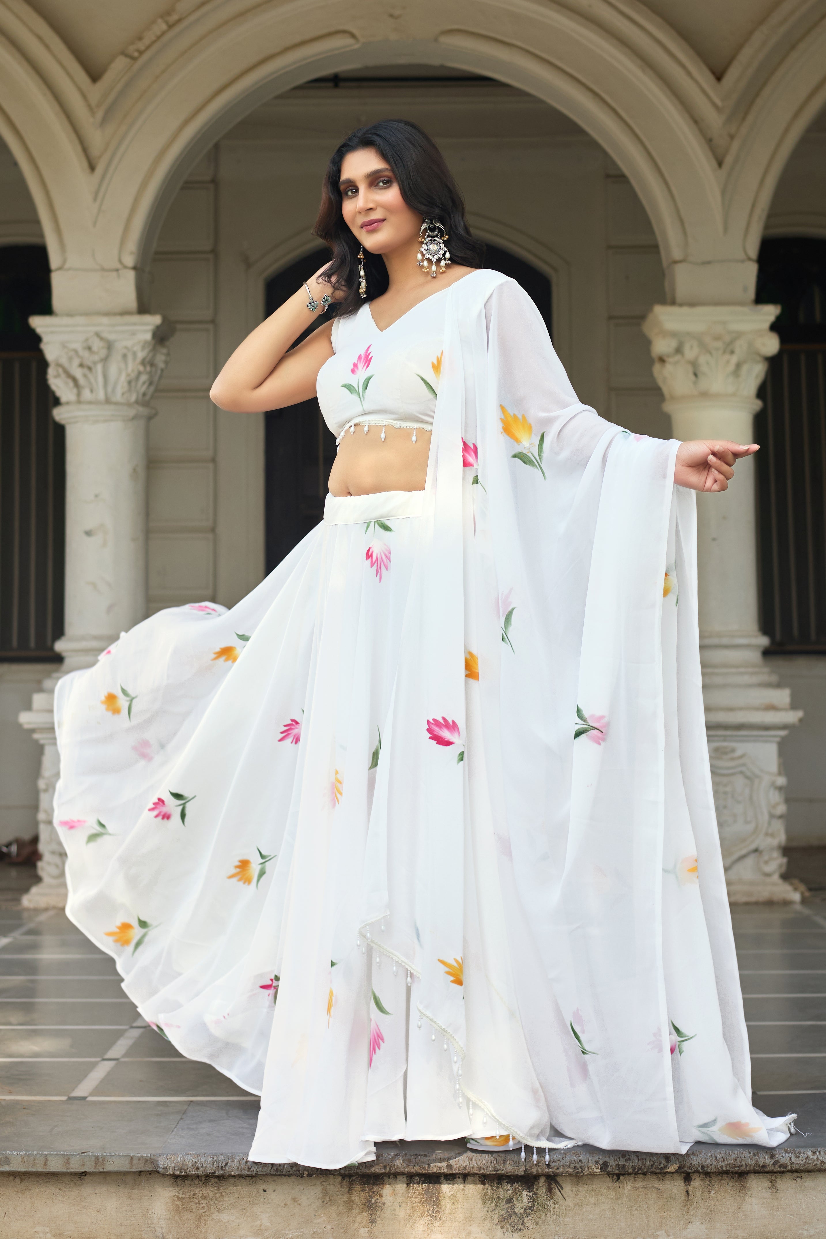 Spin into style with this beautifully crafted lehenga – floral elegance that never fades