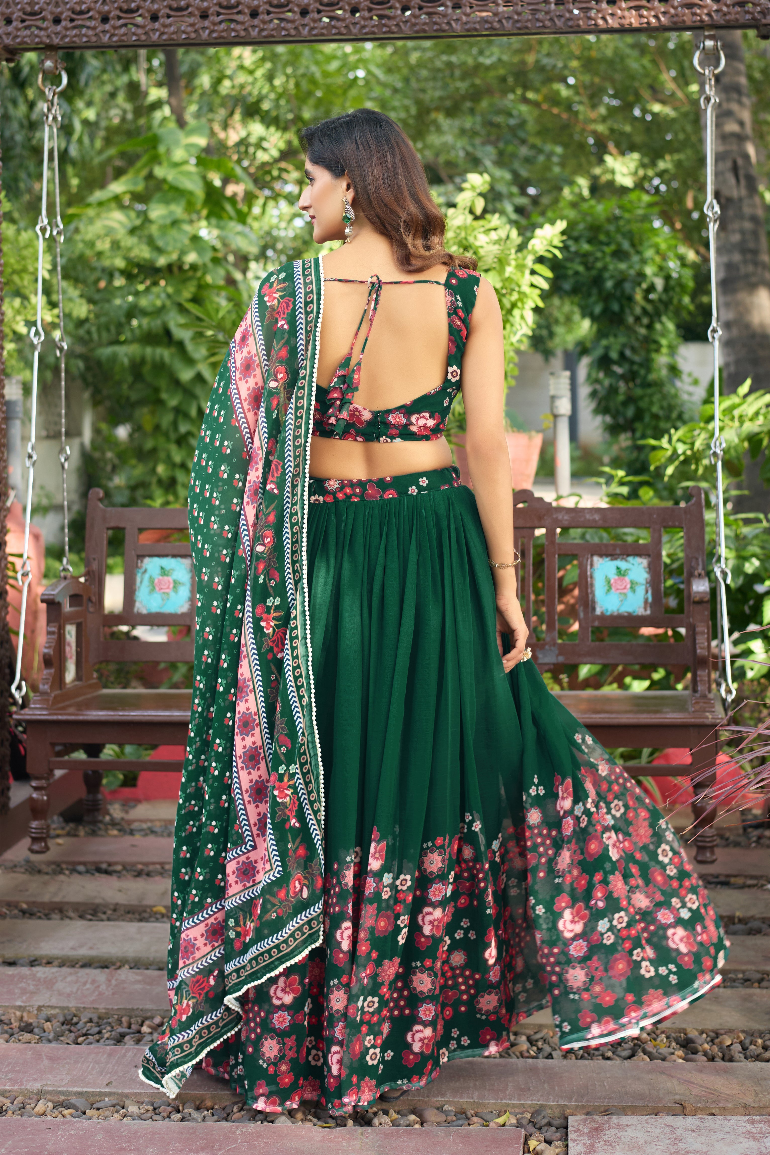 Twirl into elegance with this gorgeous floral lehenga