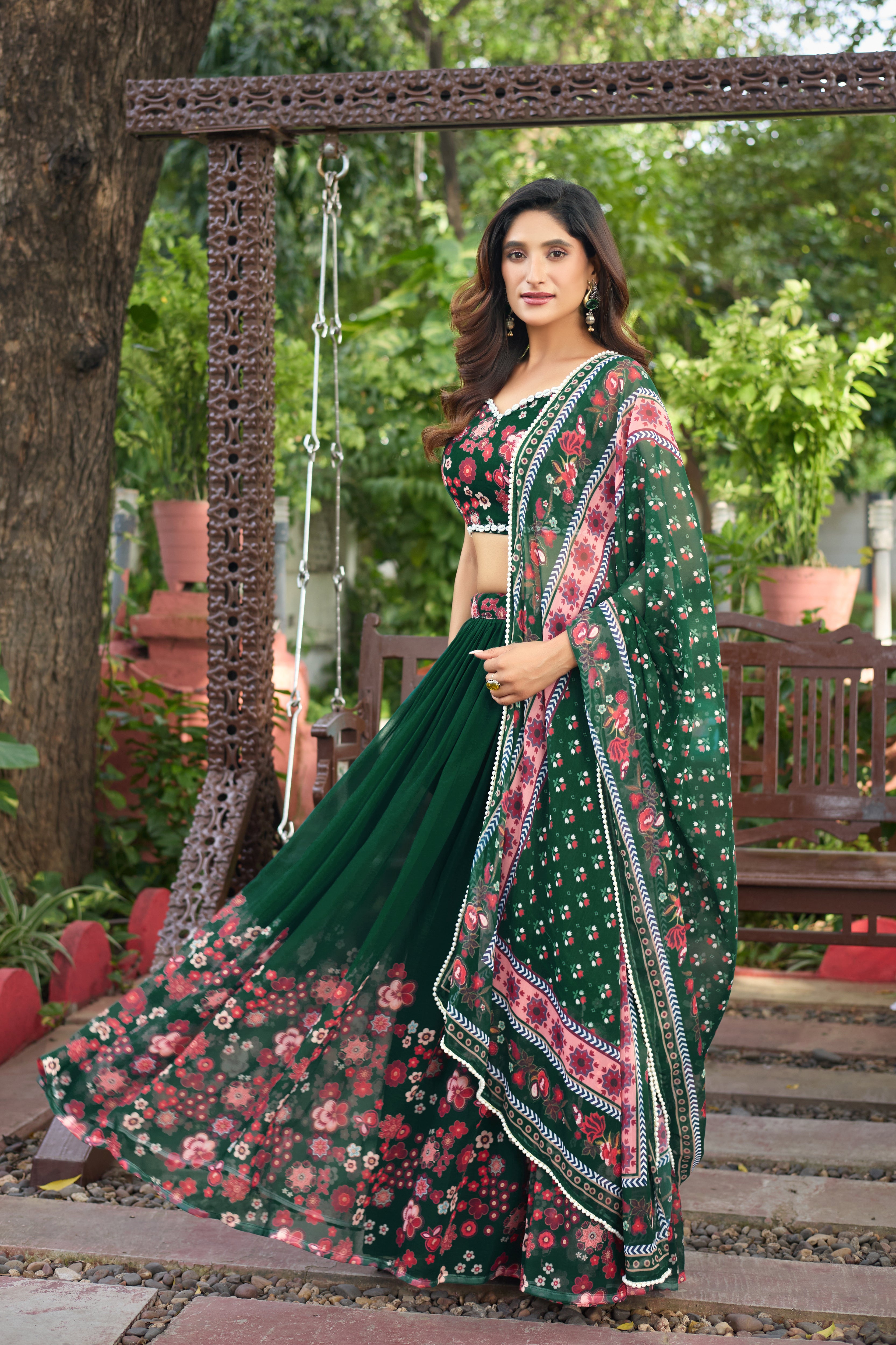 Twirl into elegance with this gorgeous floral lehenga