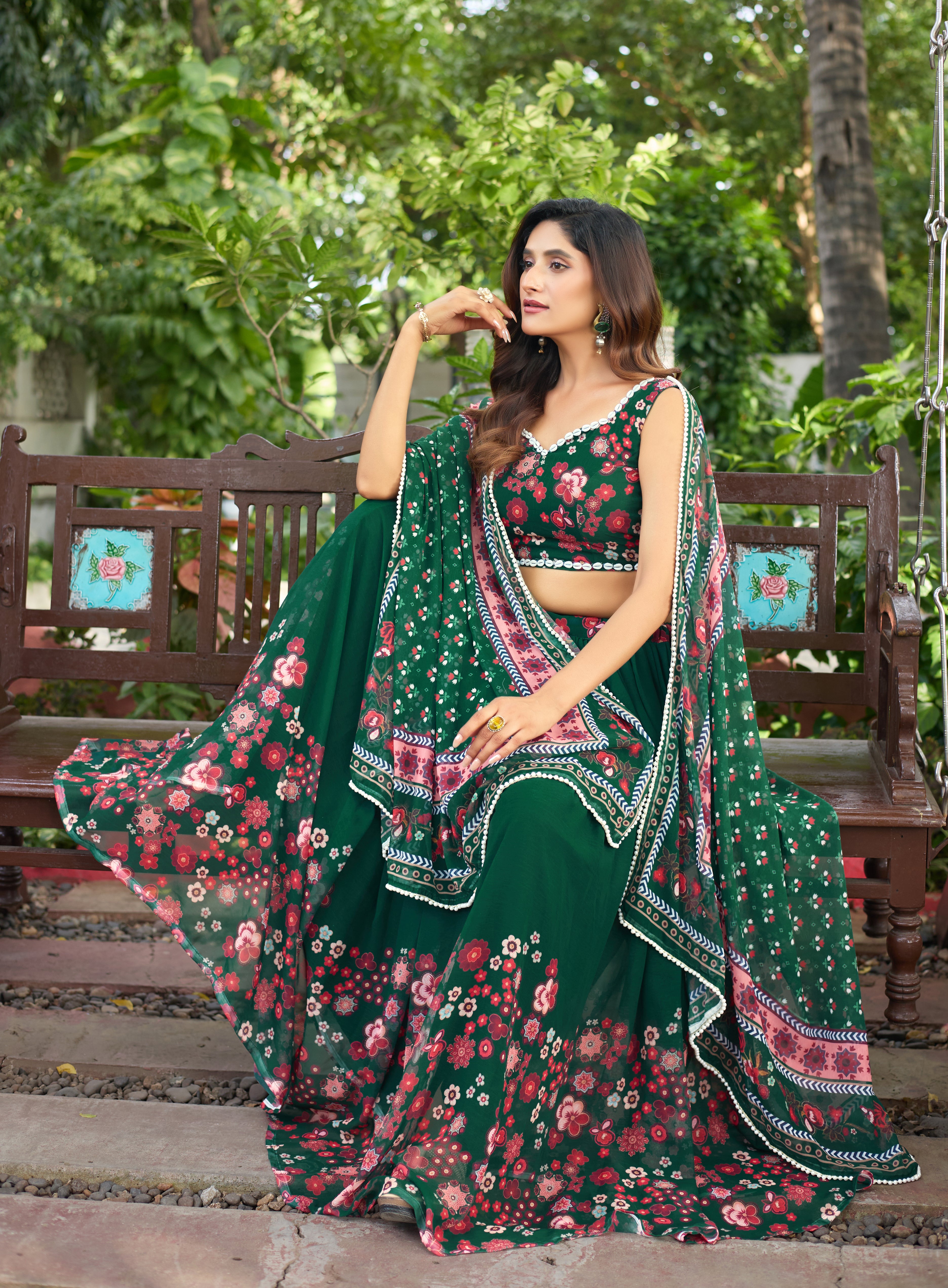 Twirl into elegance with this gorgeous floral lehenga