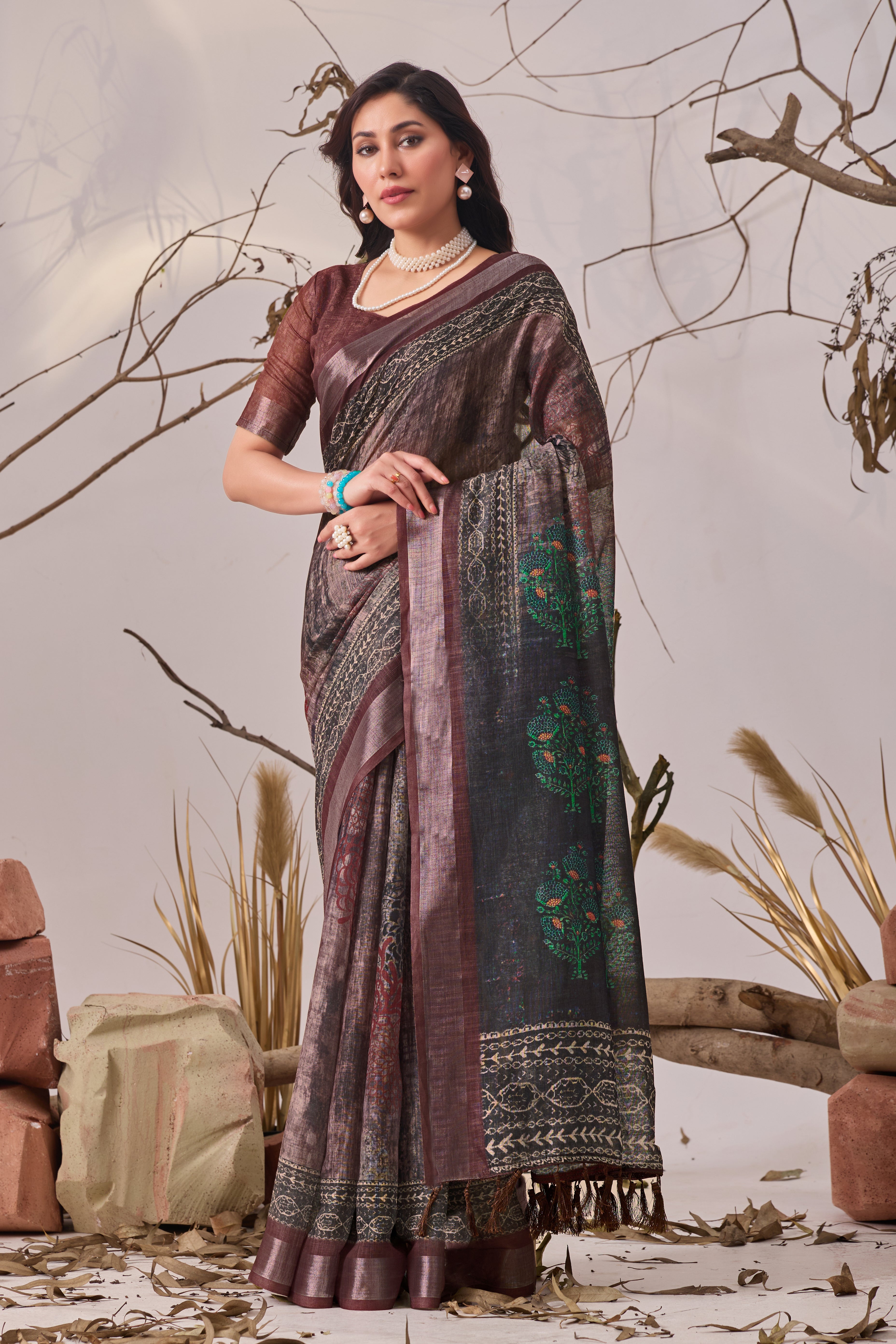 Royal Heritage Linen Cotton Saree