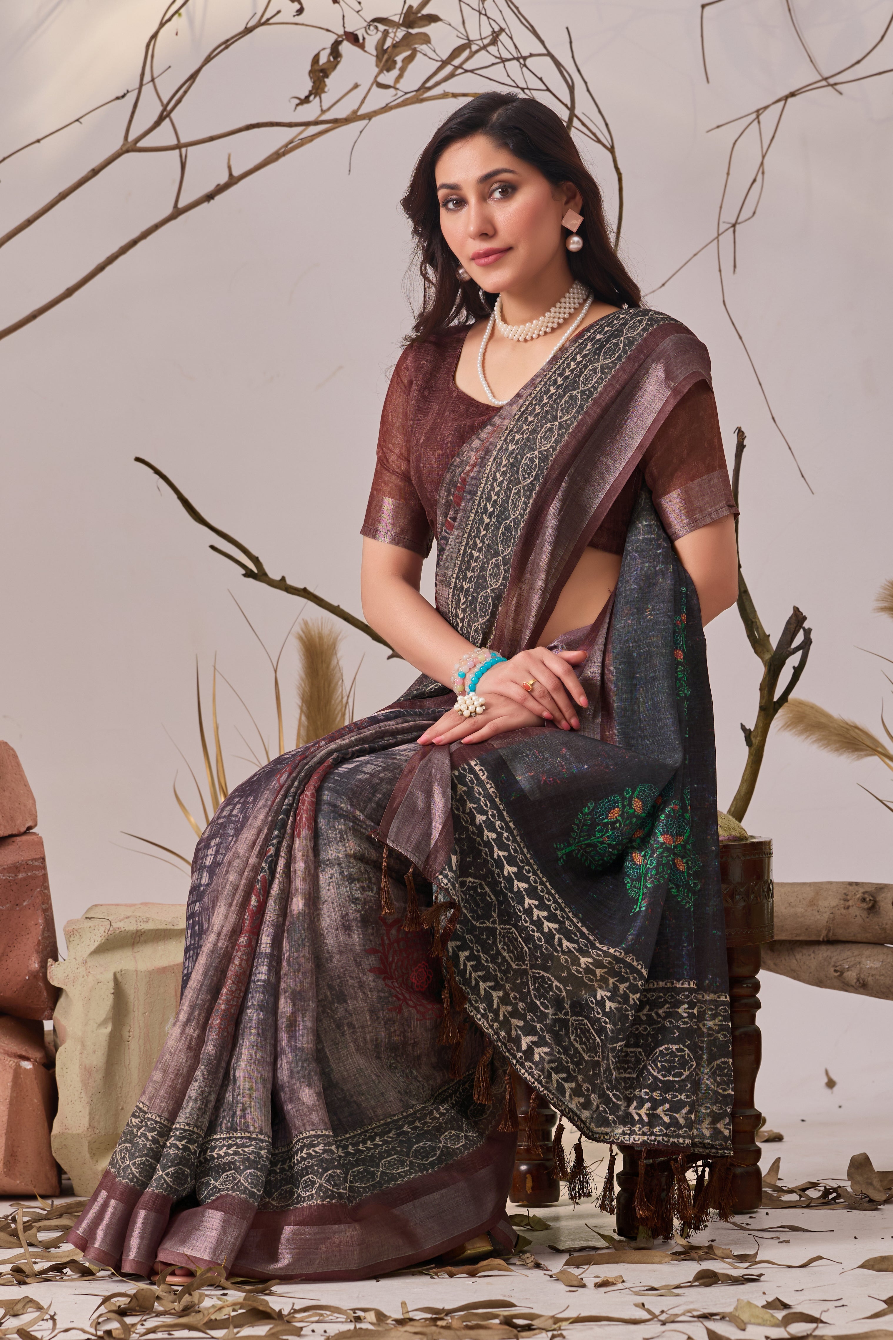 Royal Heritage Linen Cotton Saree