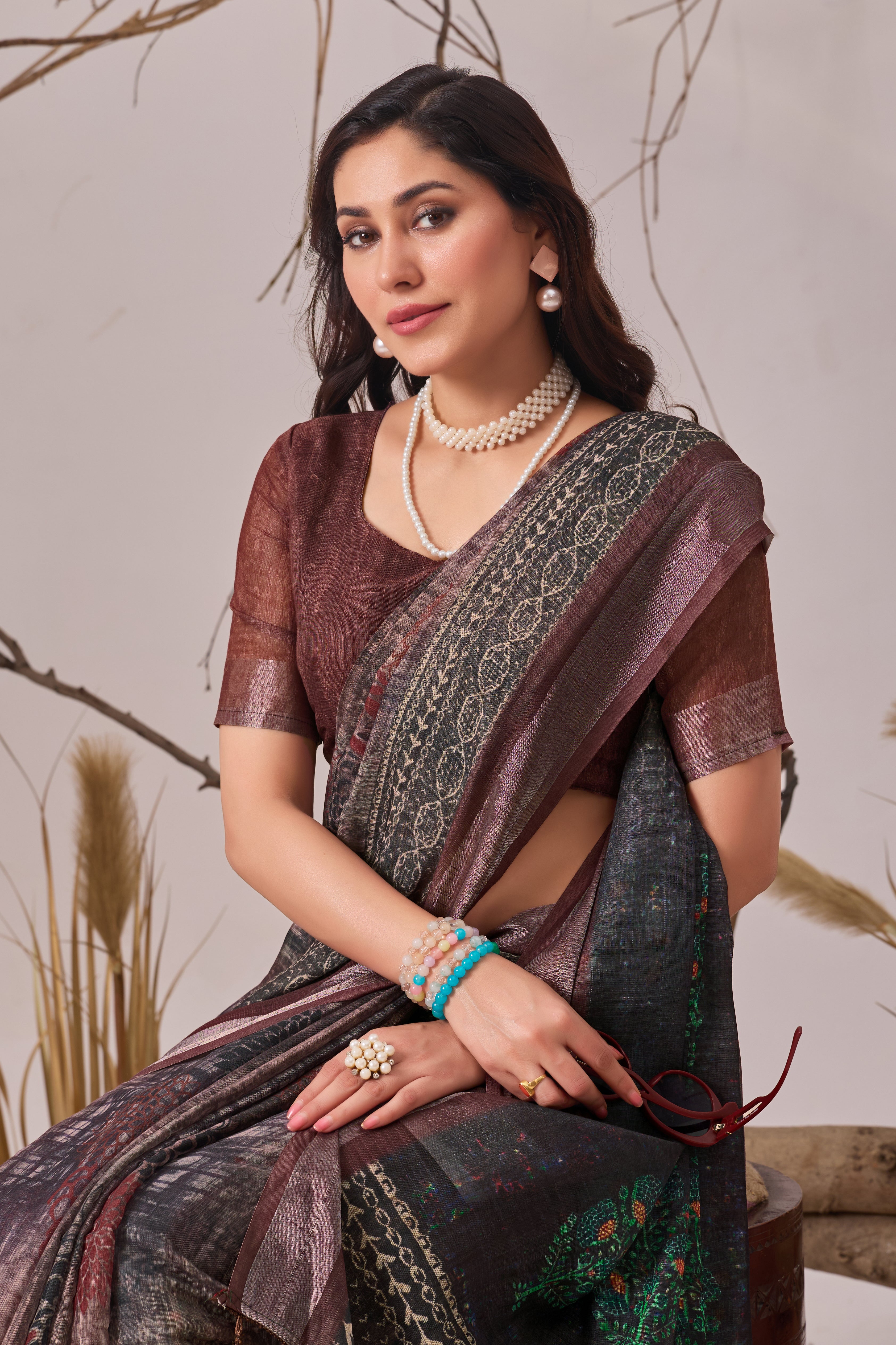 Royal Heritage Linen Cotton Saree