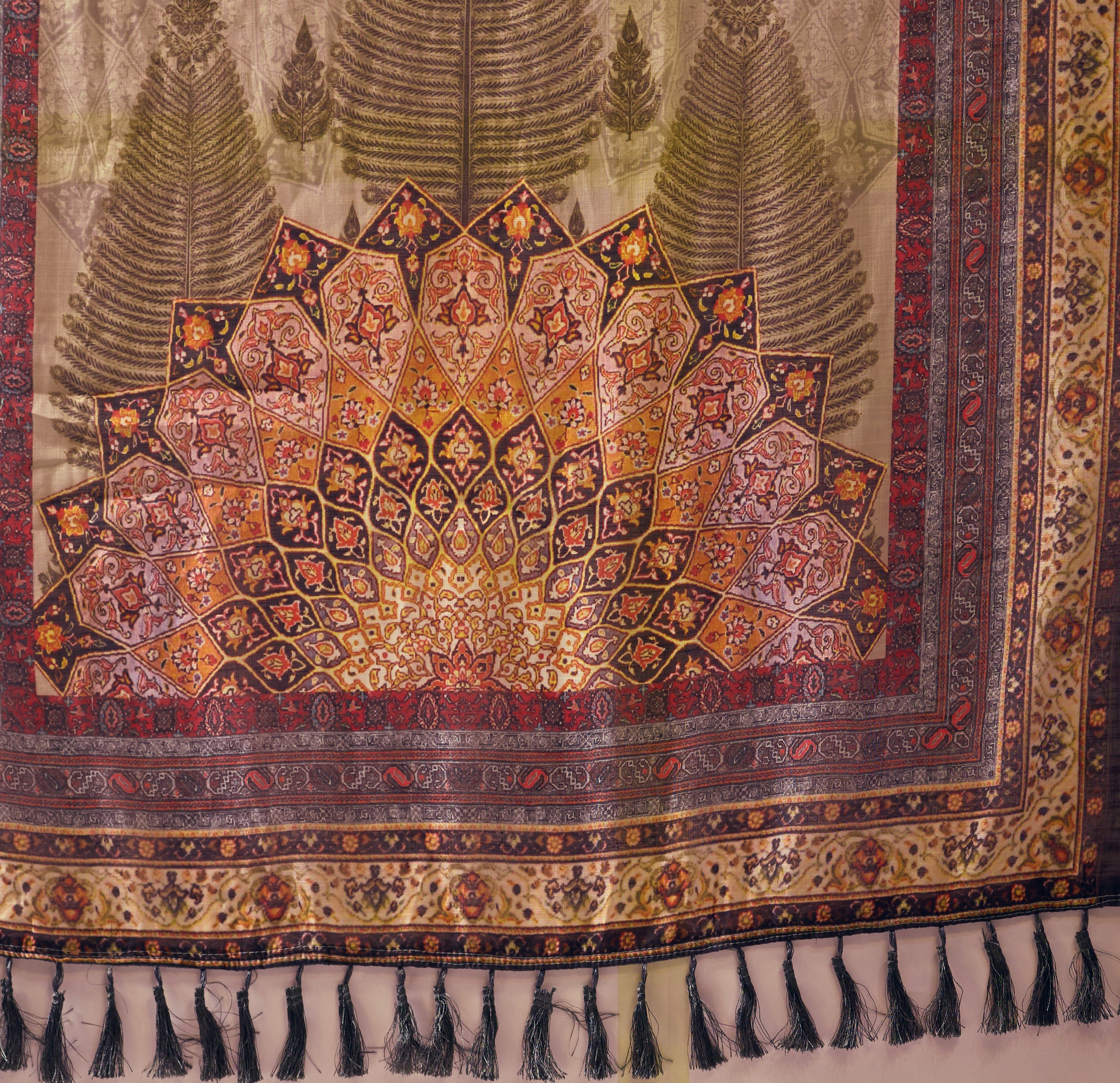 Premium Linen Cotton Saree with Elegant Digital Floral