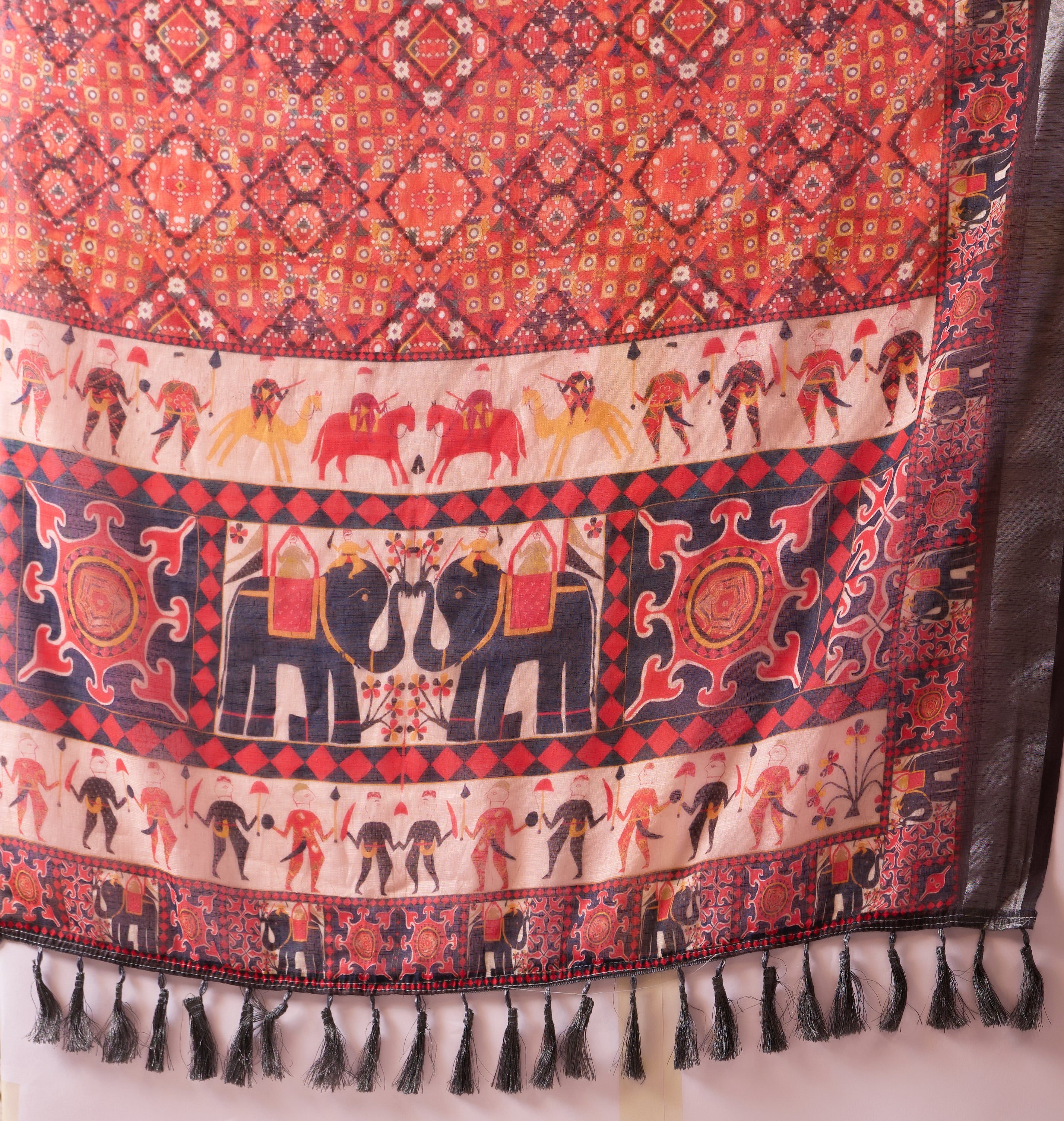 Premium Linen Cotton Saree with Elegant Digital Floral