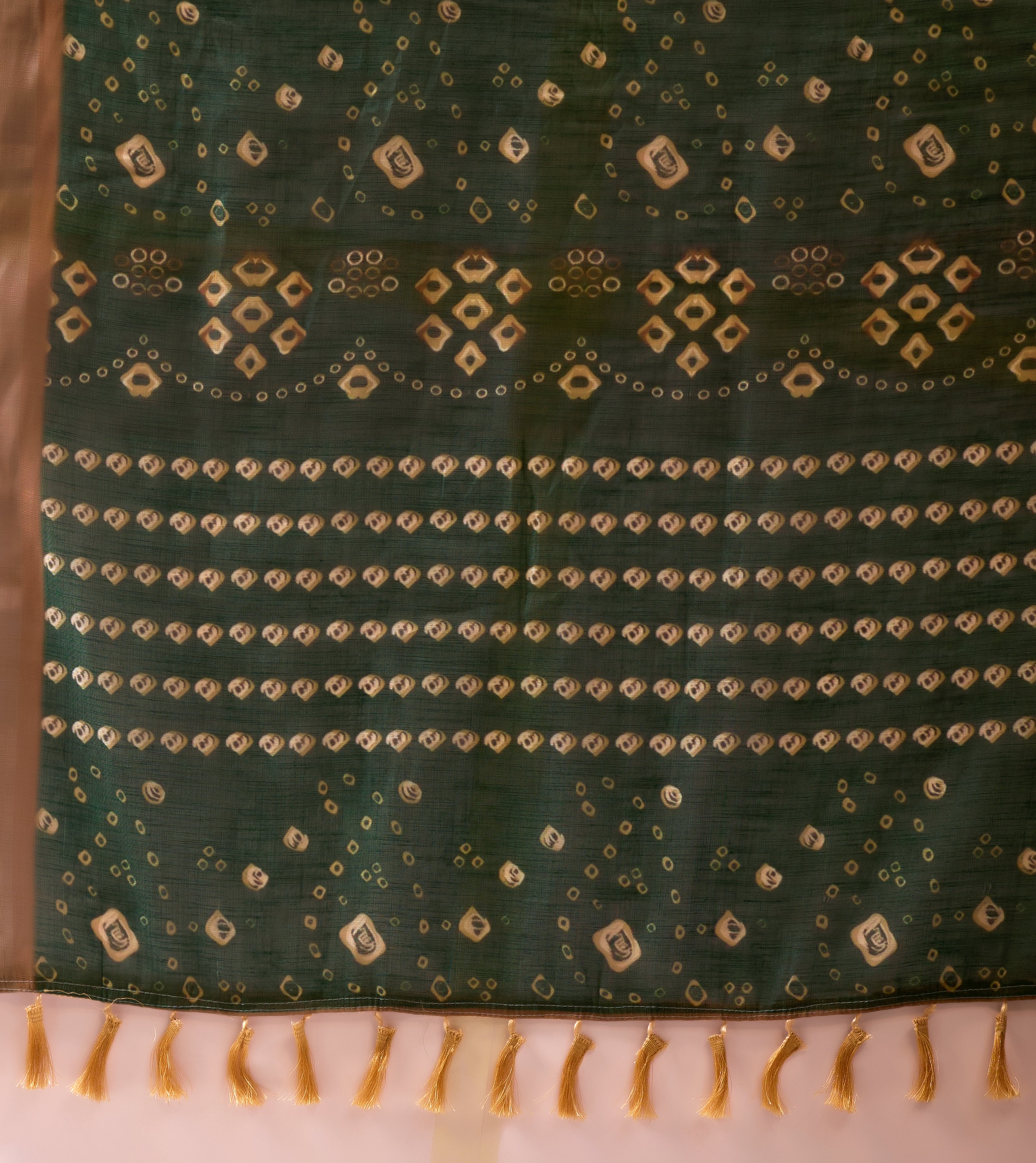 Premium Linen Cotton Saree with Traditional Patola