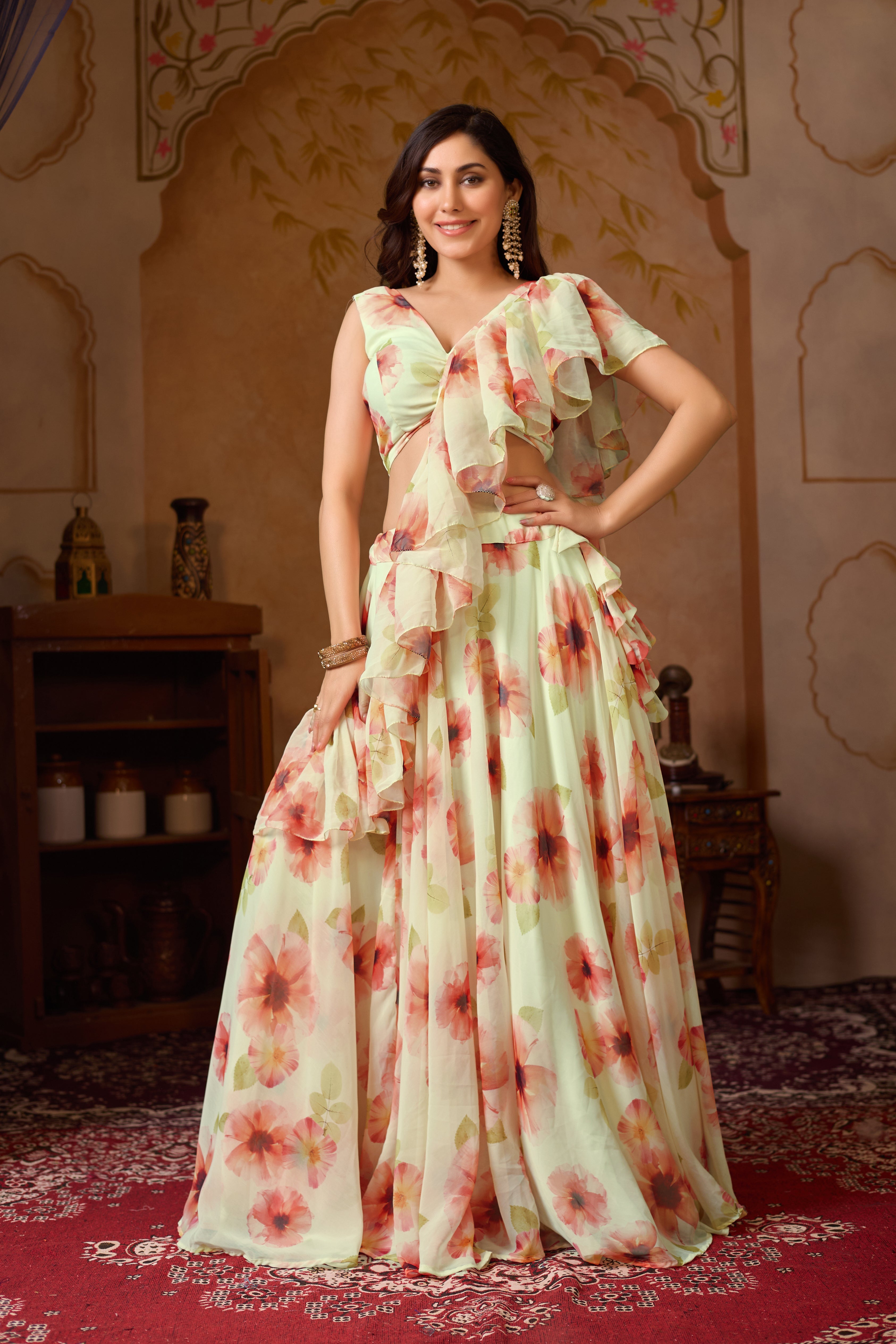 Spin with confidence in this floral fantasy – fashion that blooms endlessly!