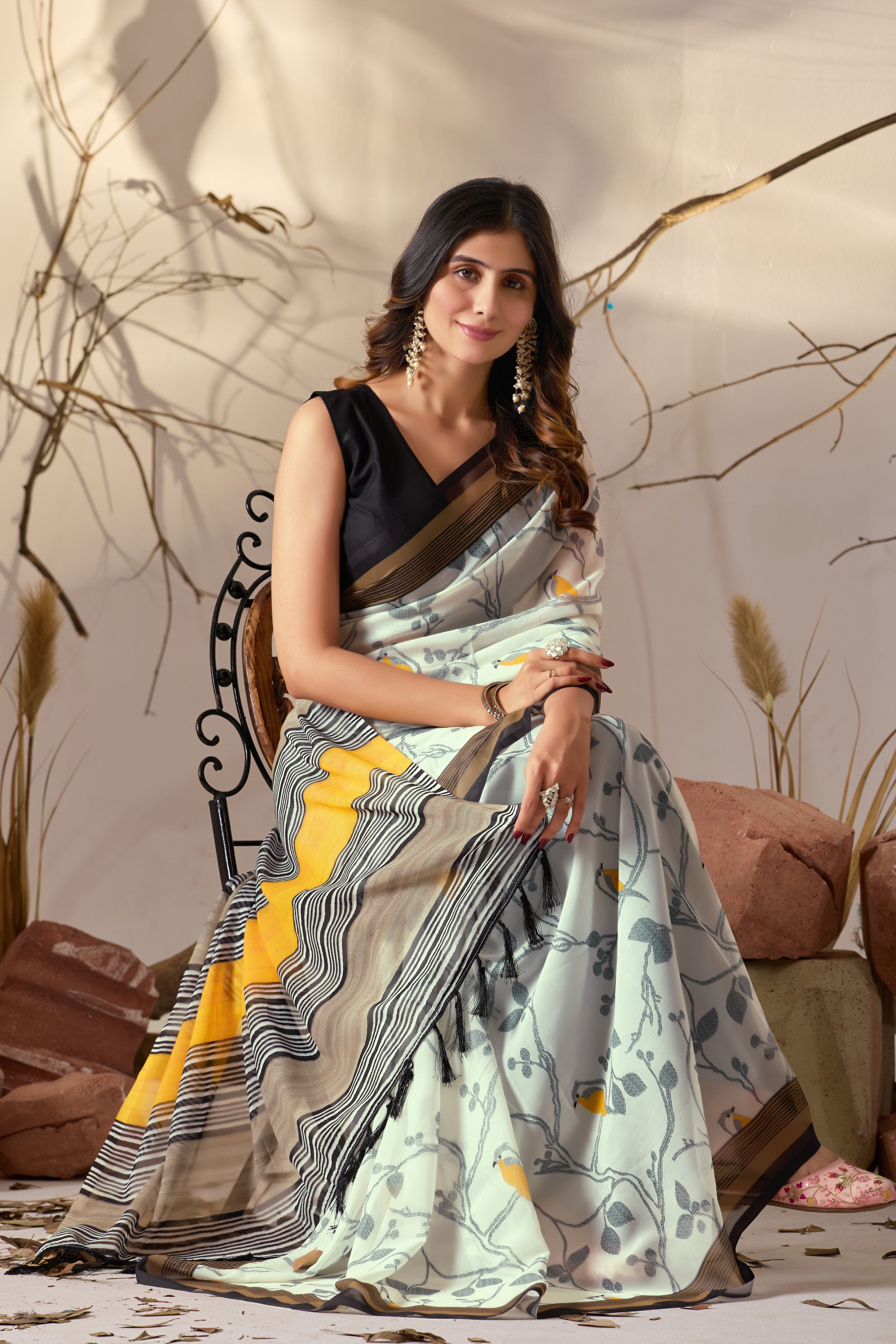 Soft Georgette Lightweight Saree with Delicate