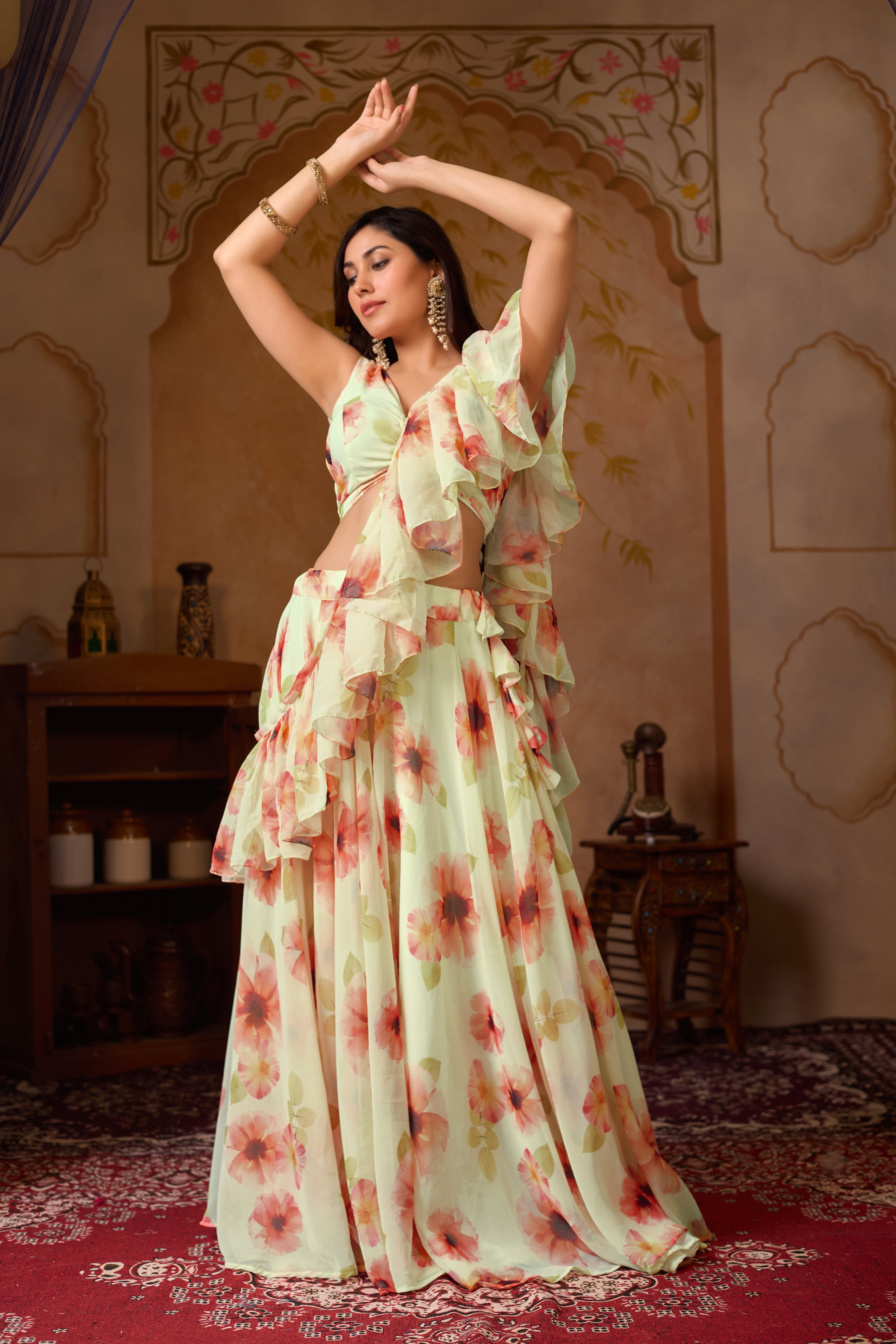 Spin with confidence in this floral fantasy – fashion that blooms endlessly!