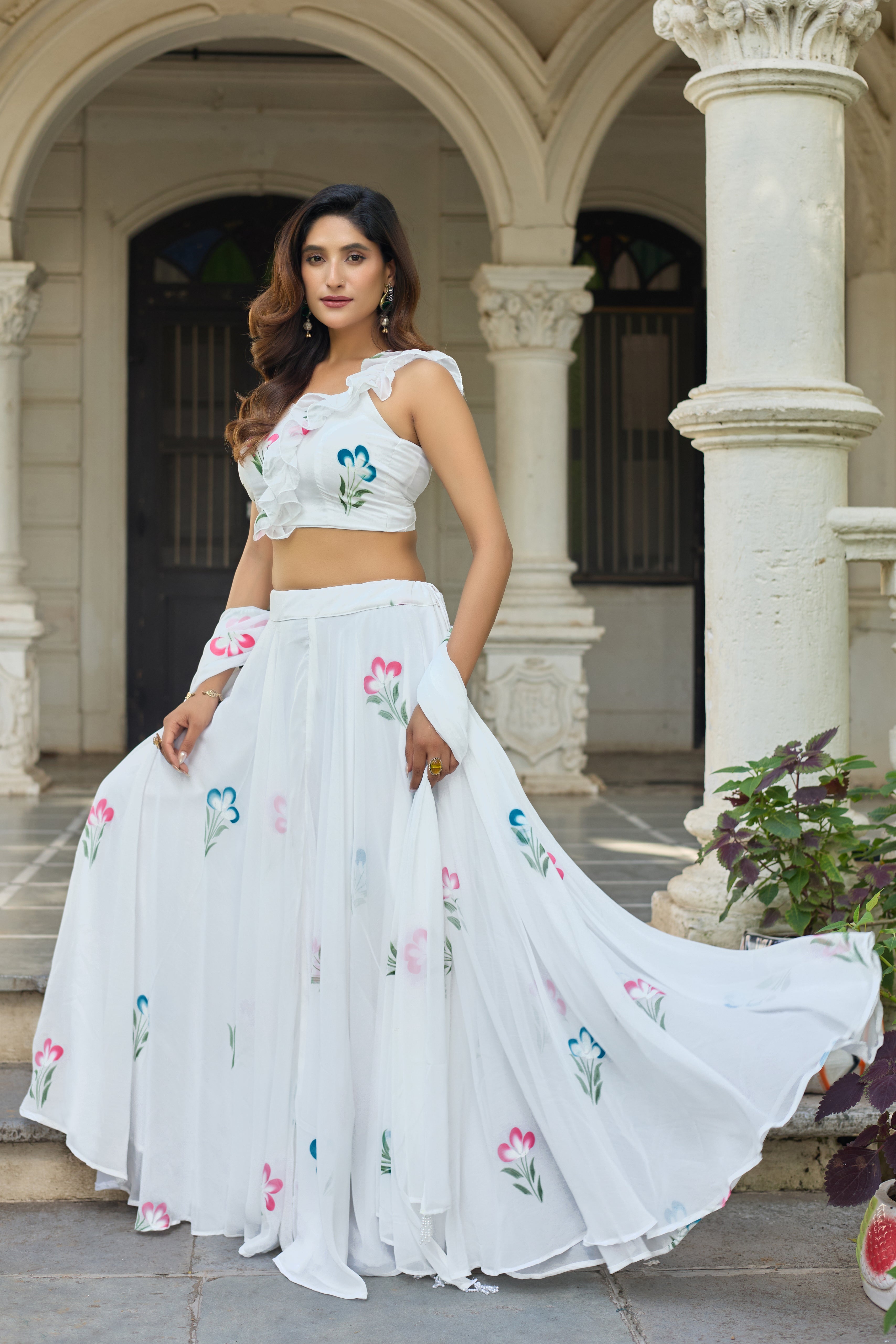 Spin into style with this beautifully crafted lehenga – floral elegance that never fades