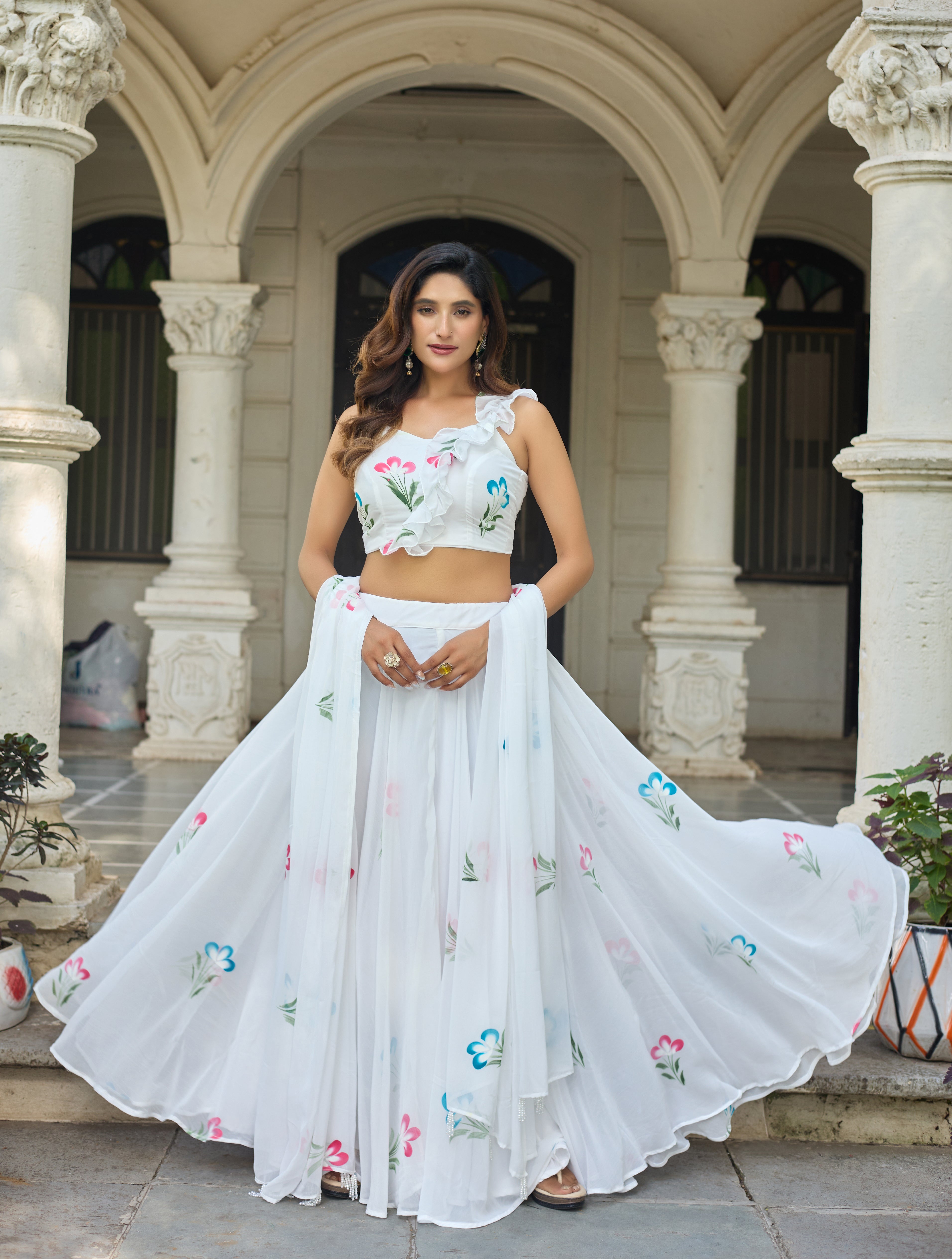 Spin into style with this beautifully crafted lehenga – floral elegance that never fades