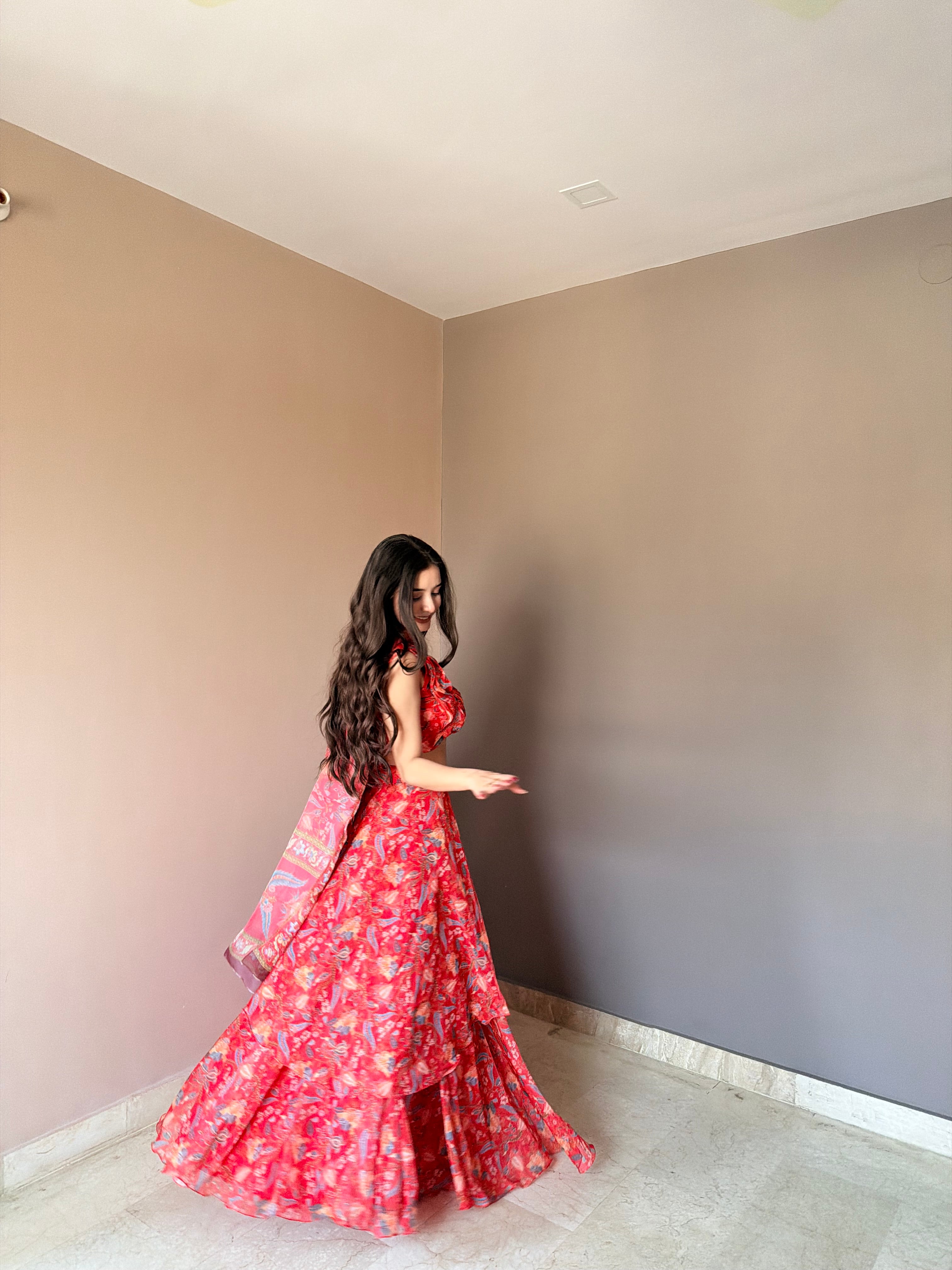 Designer Party Wear Floral Lehenga Choli Set