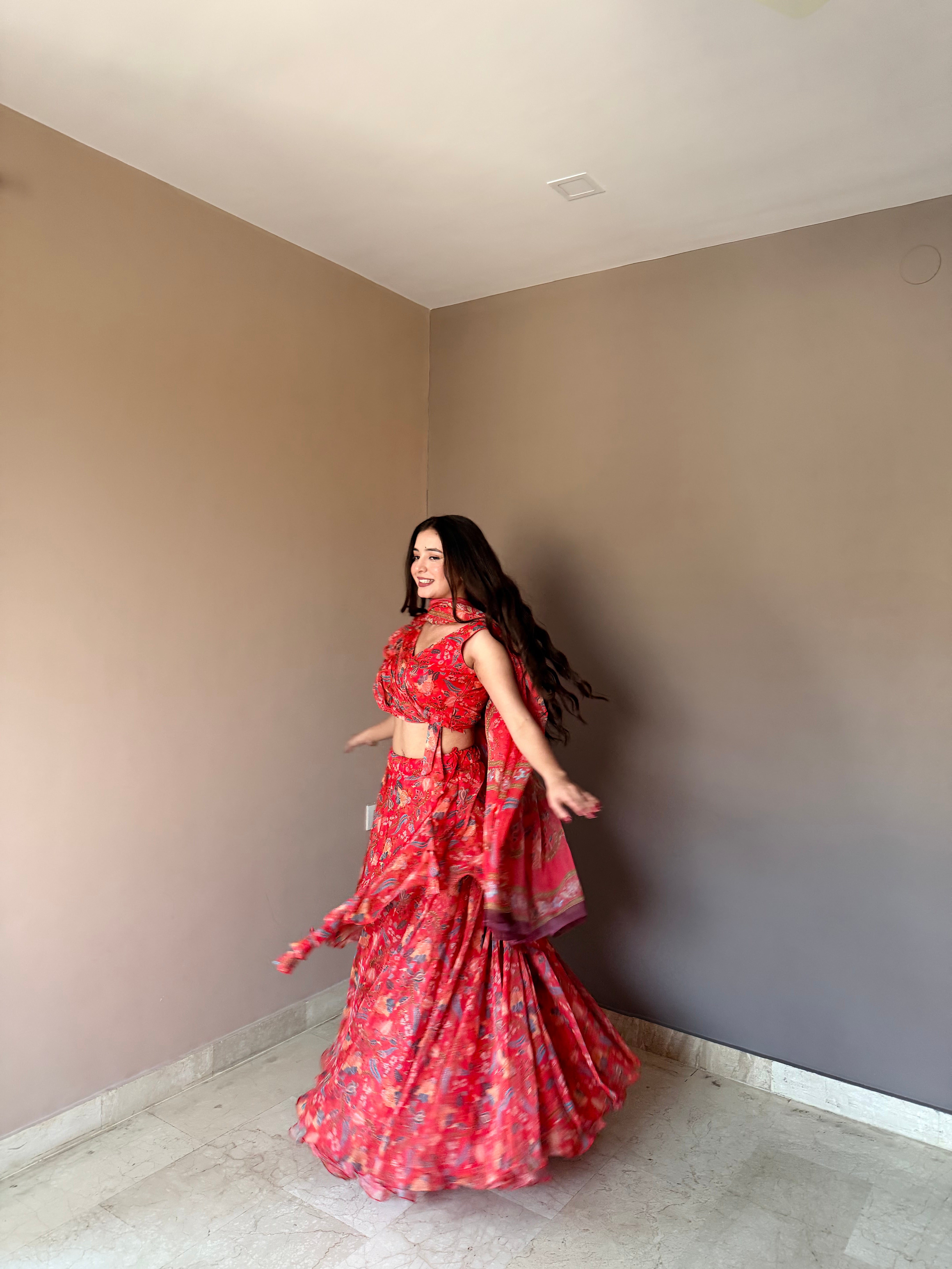 Designer Party Wear Floral Lehenga Choli Set