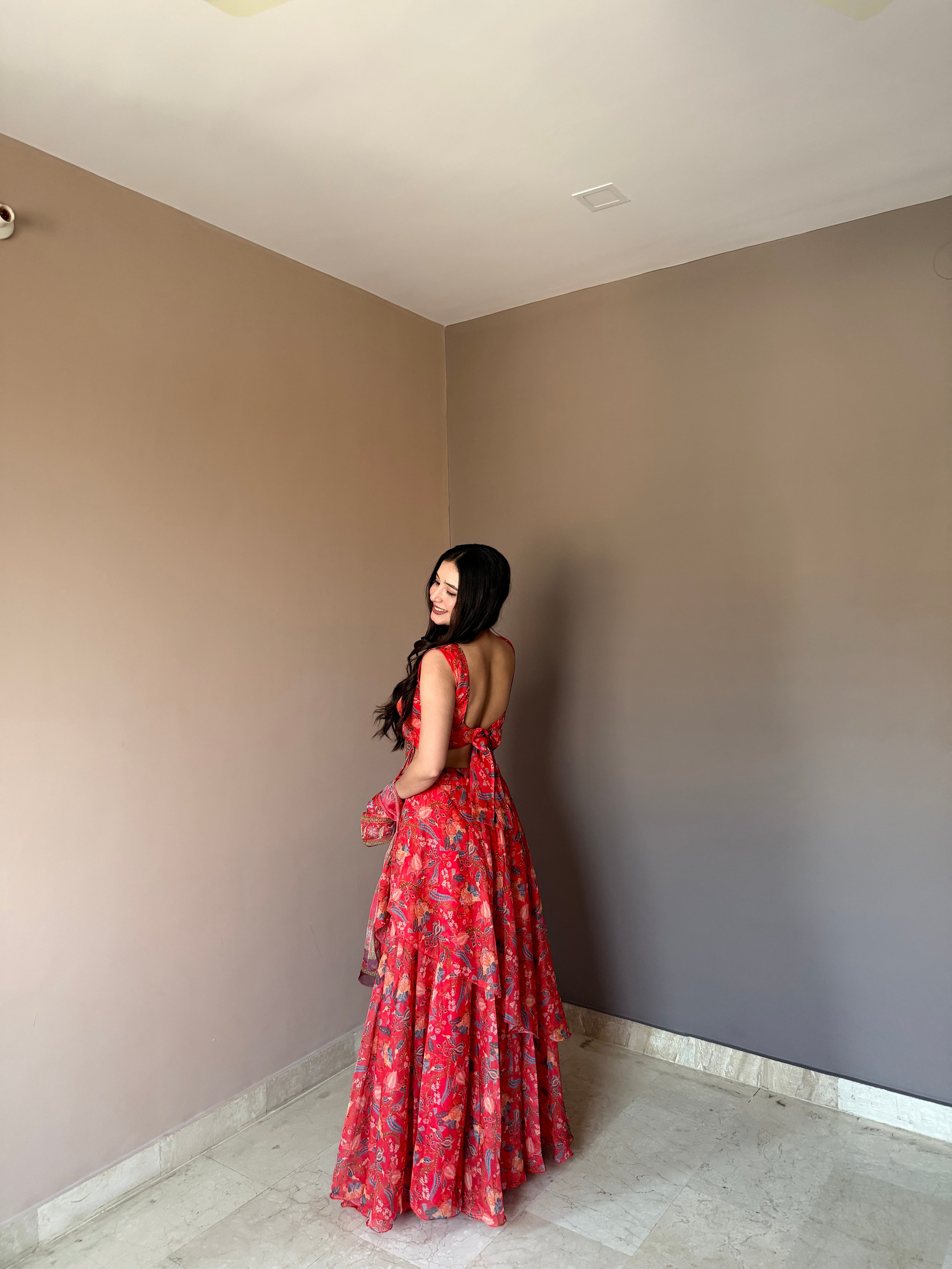 Designer Party Wear Floral Lehenga Choli Set