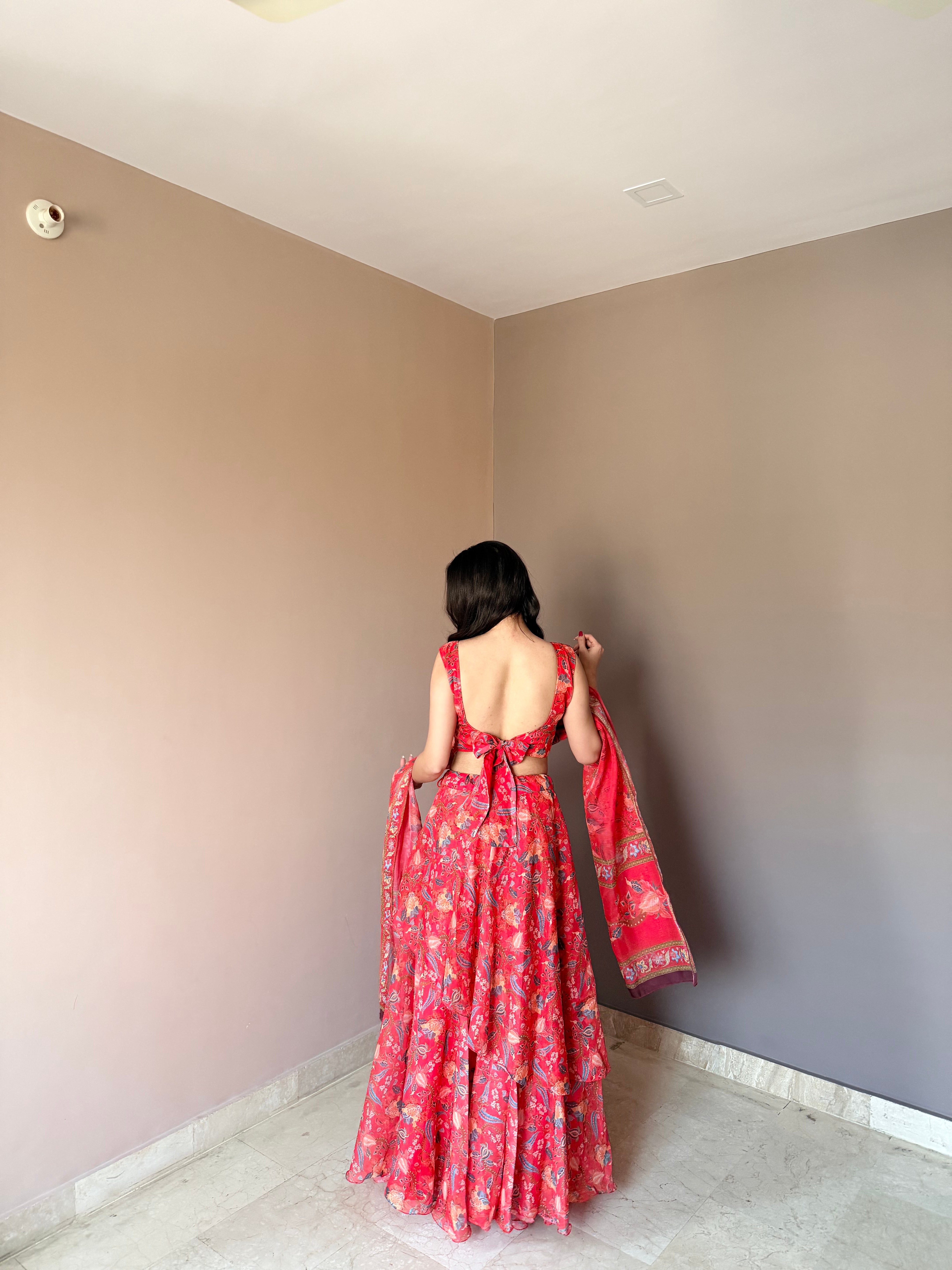 Designer Party Wear Floral Lehenga Choli Set