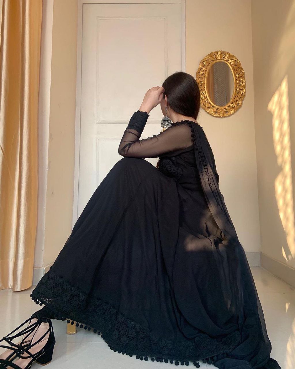 pure georgette Anarkali Gown