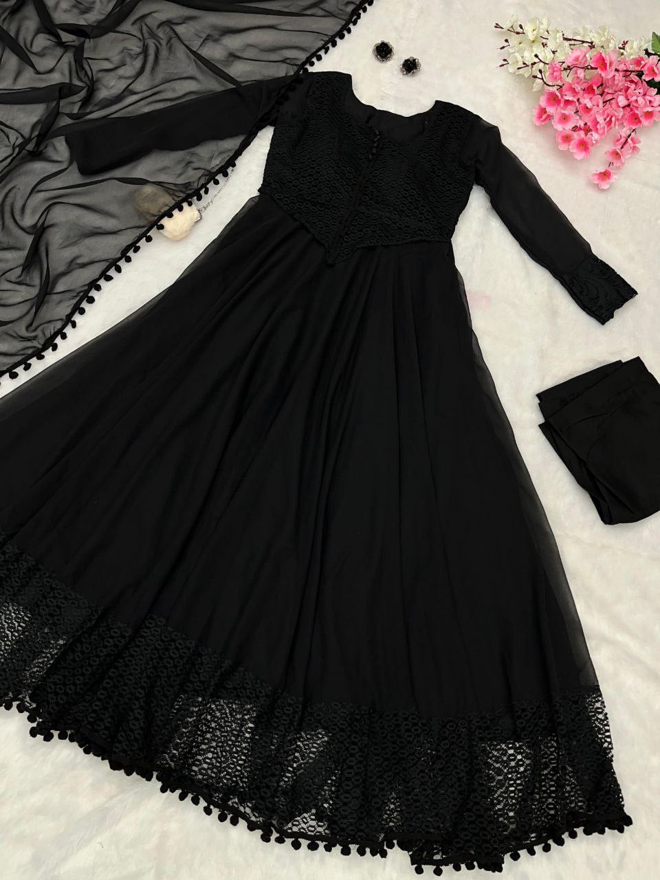 pure georgette Anarkali Gown