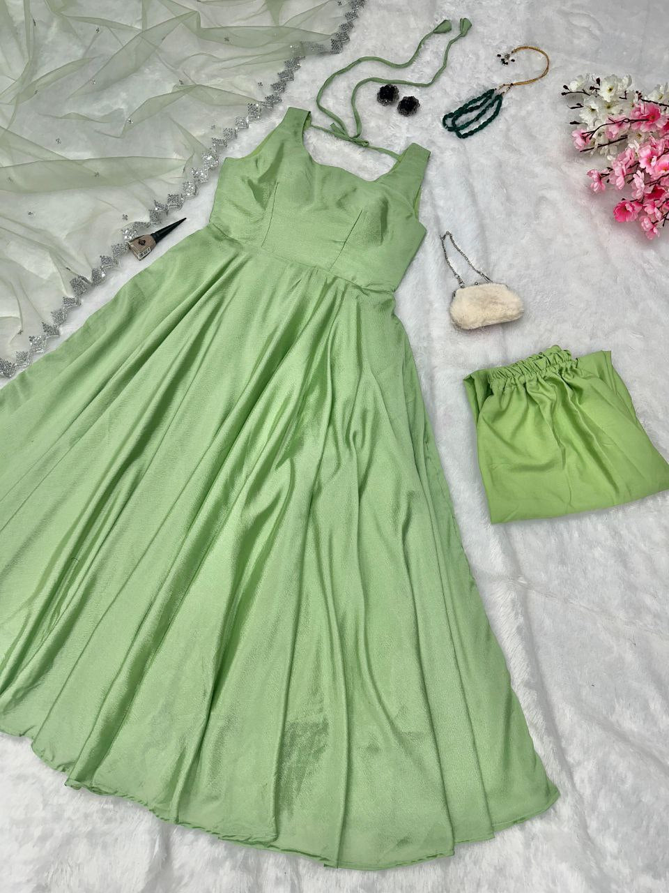 pure georgette Anarkali Gown