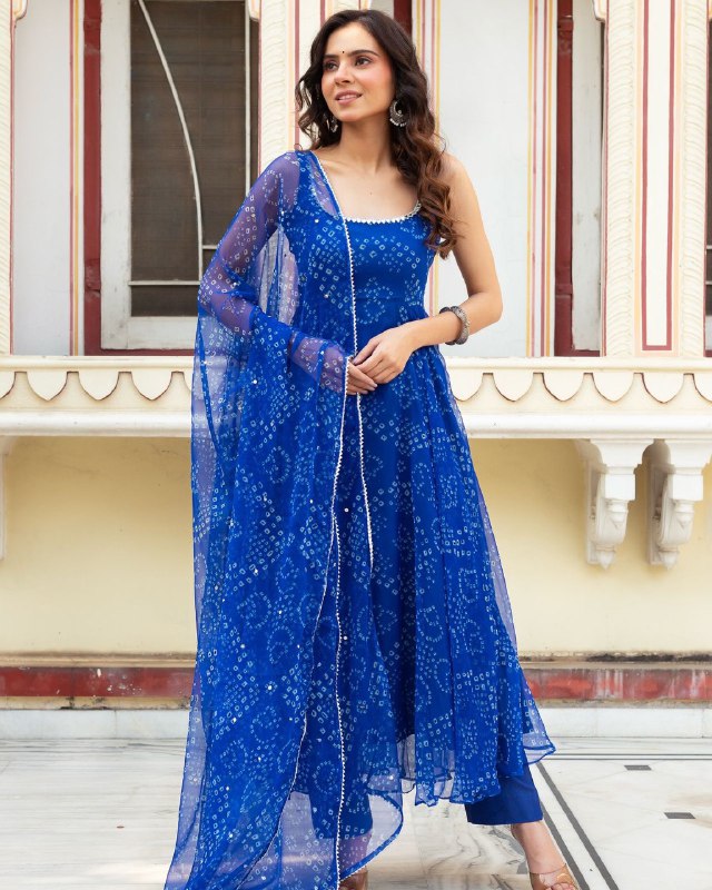pure georgette Anarkali Gown