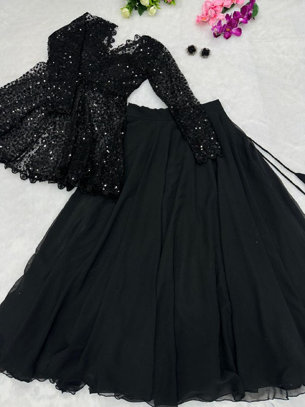 Pure Georgette flair lehnga