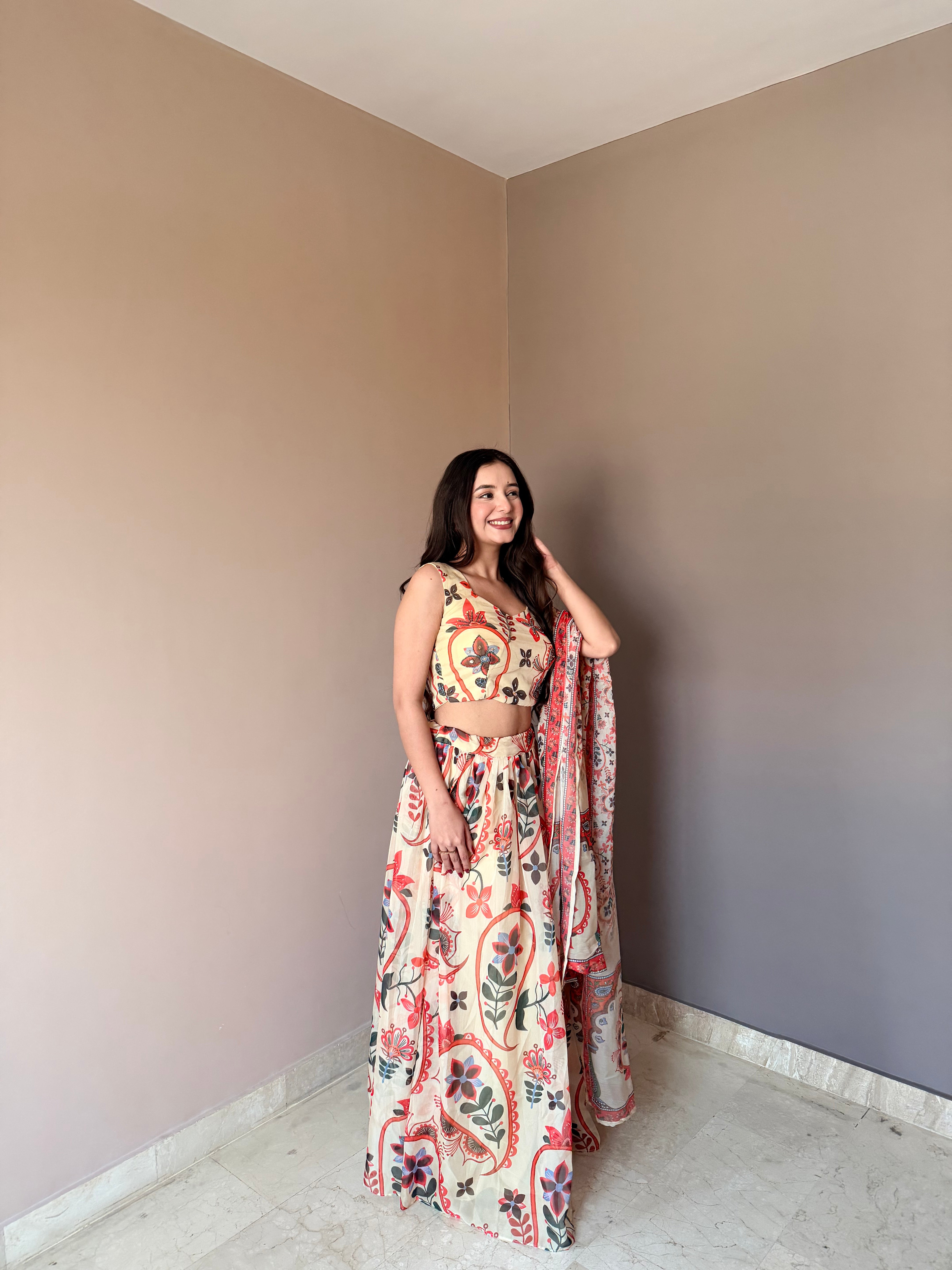 High-End Designer Floral Lehenga Set with Luxe Finish