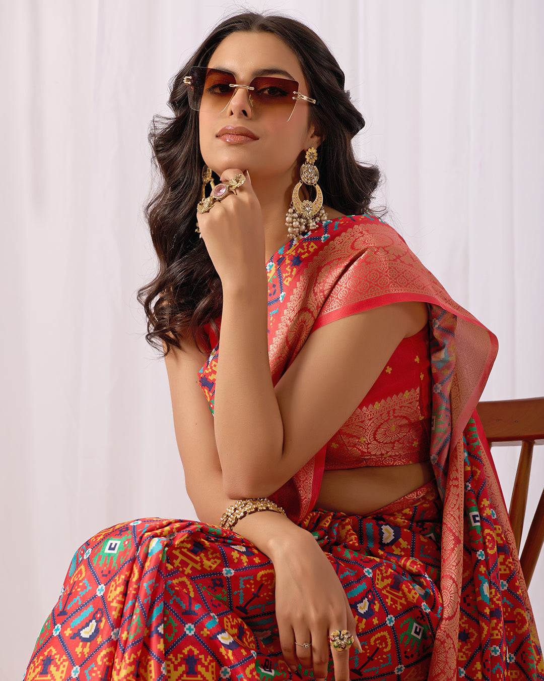 Soft Lichi Silk Saree with Rich Patola Weaving Design