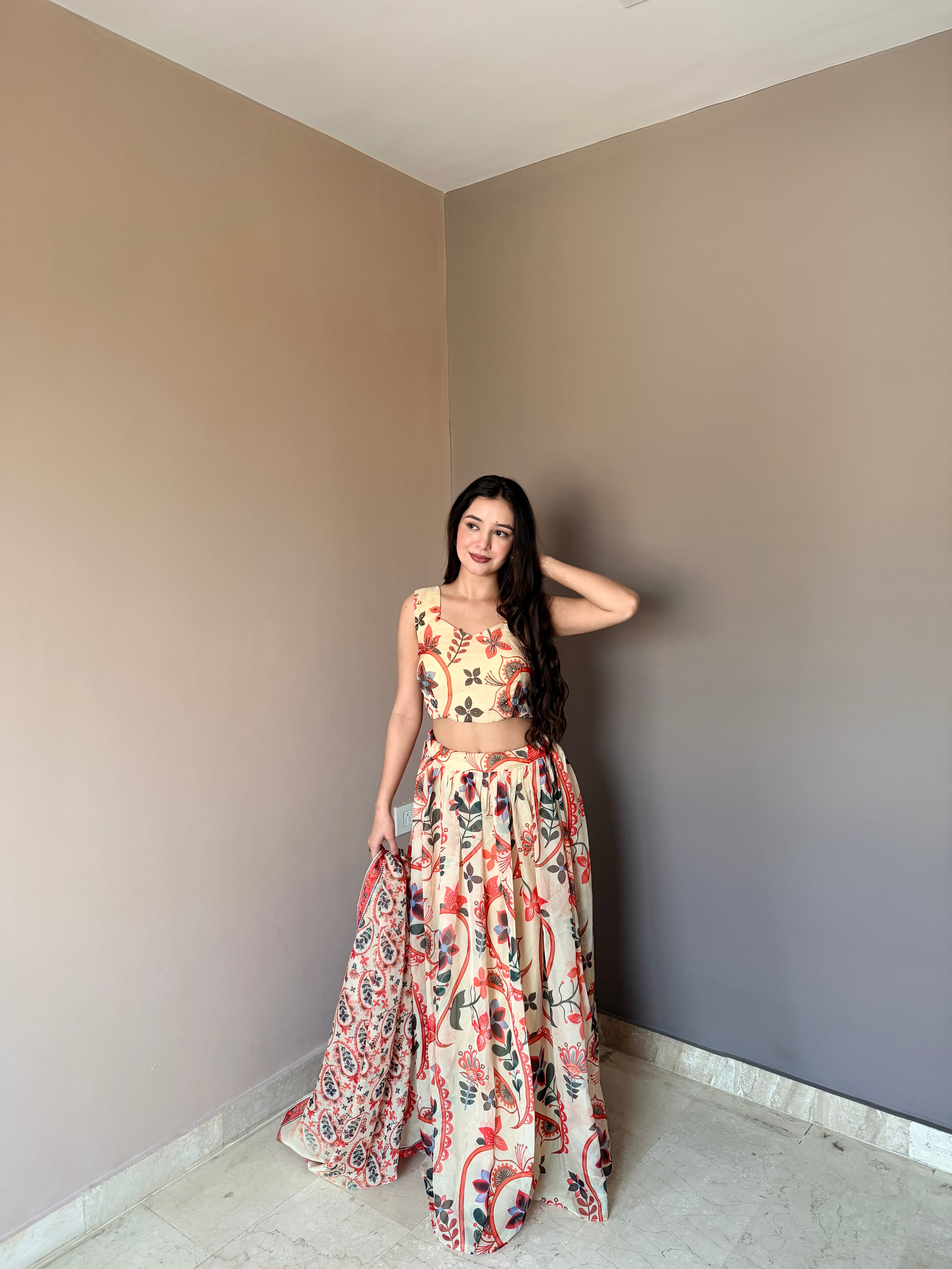 High-End Designer Floral Lehenga Set with Luxe Finish