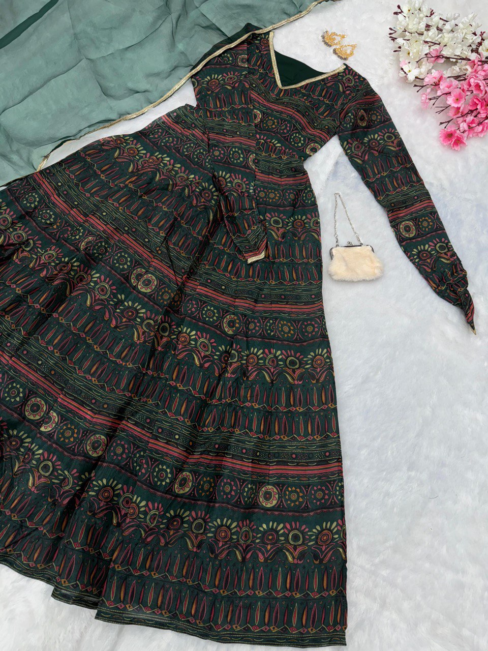 pure georgette Anarkali Gown