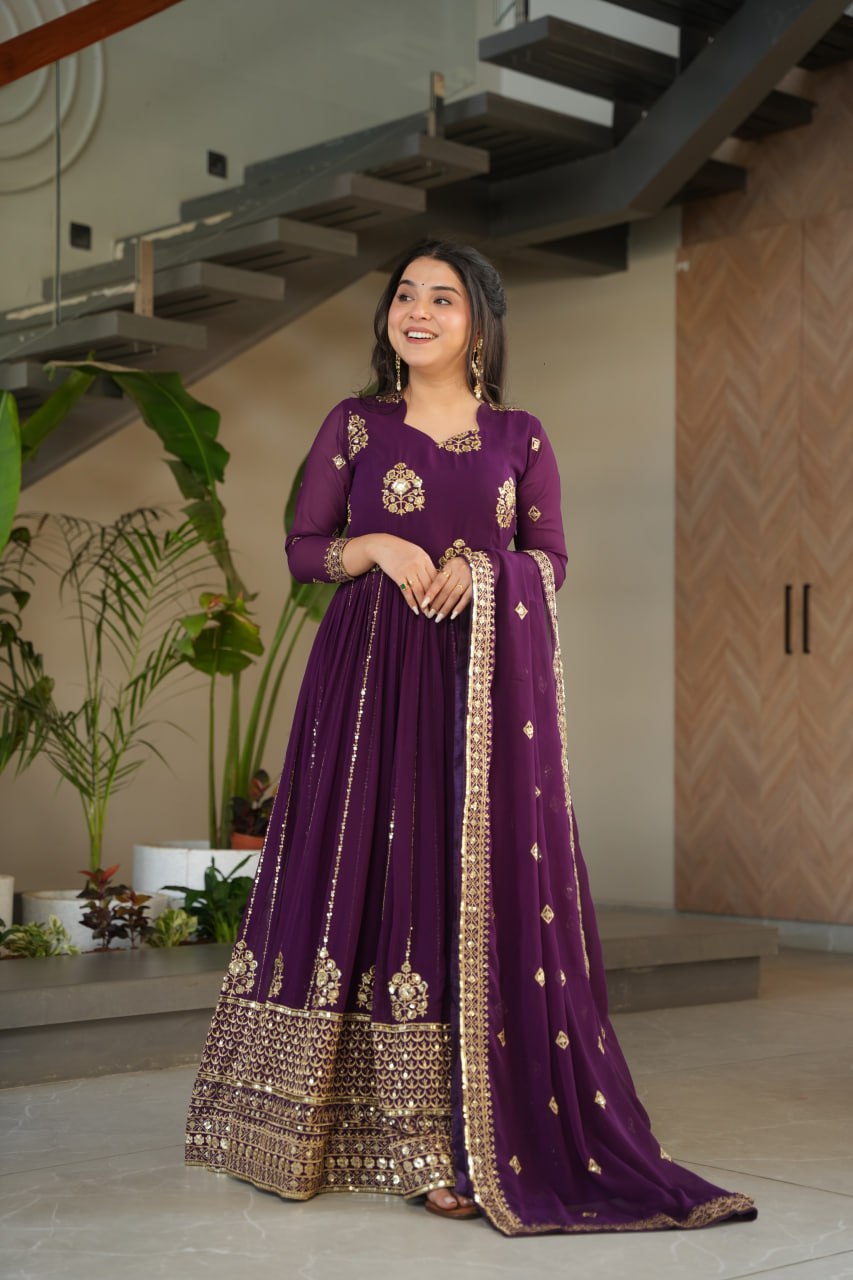 Heavy Embroidered Anarkali Suit with Dupatta