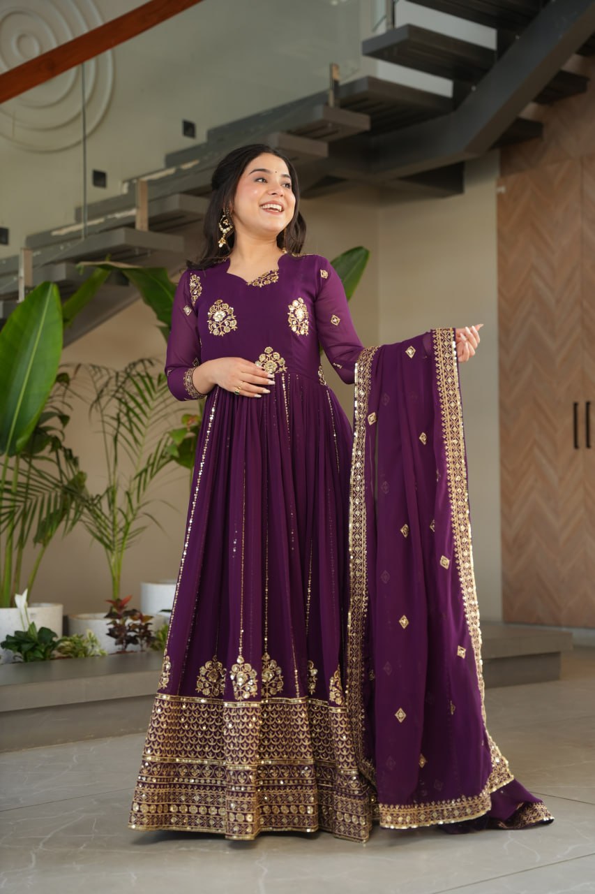 Heavy Embroidered Anarkali Suit with Dupatta