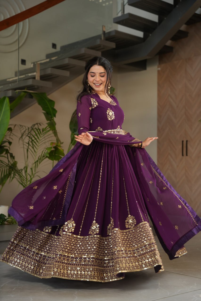 Heavy Embroidered Anarkali Suit with Dupatta