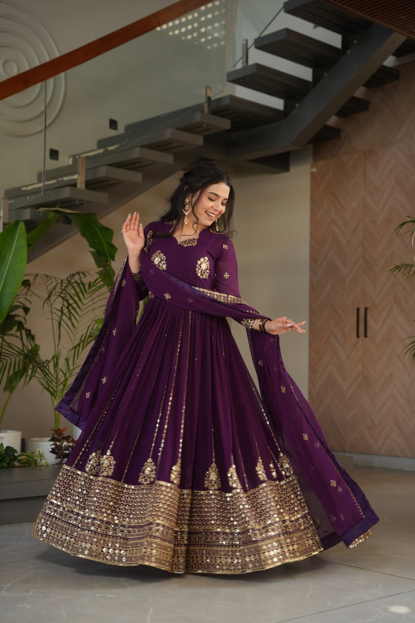 Heavy Embroidered Anarkali Suit with Dupatta