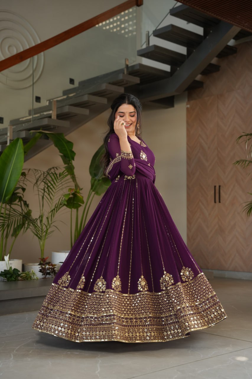 Heavy Embroidered Anarkali Suit with Dupatta