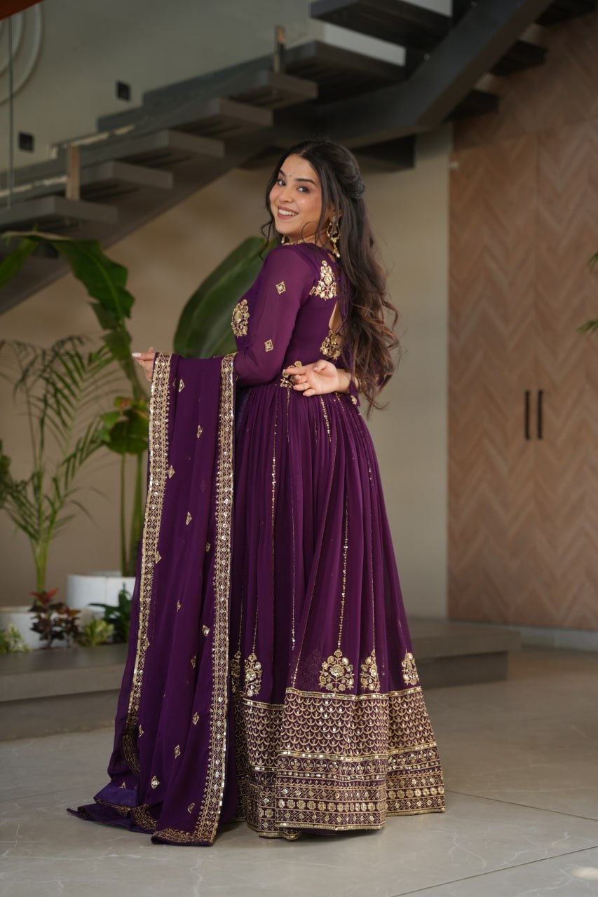 Heavy Embroidered Anarkali Suit with Dupatta