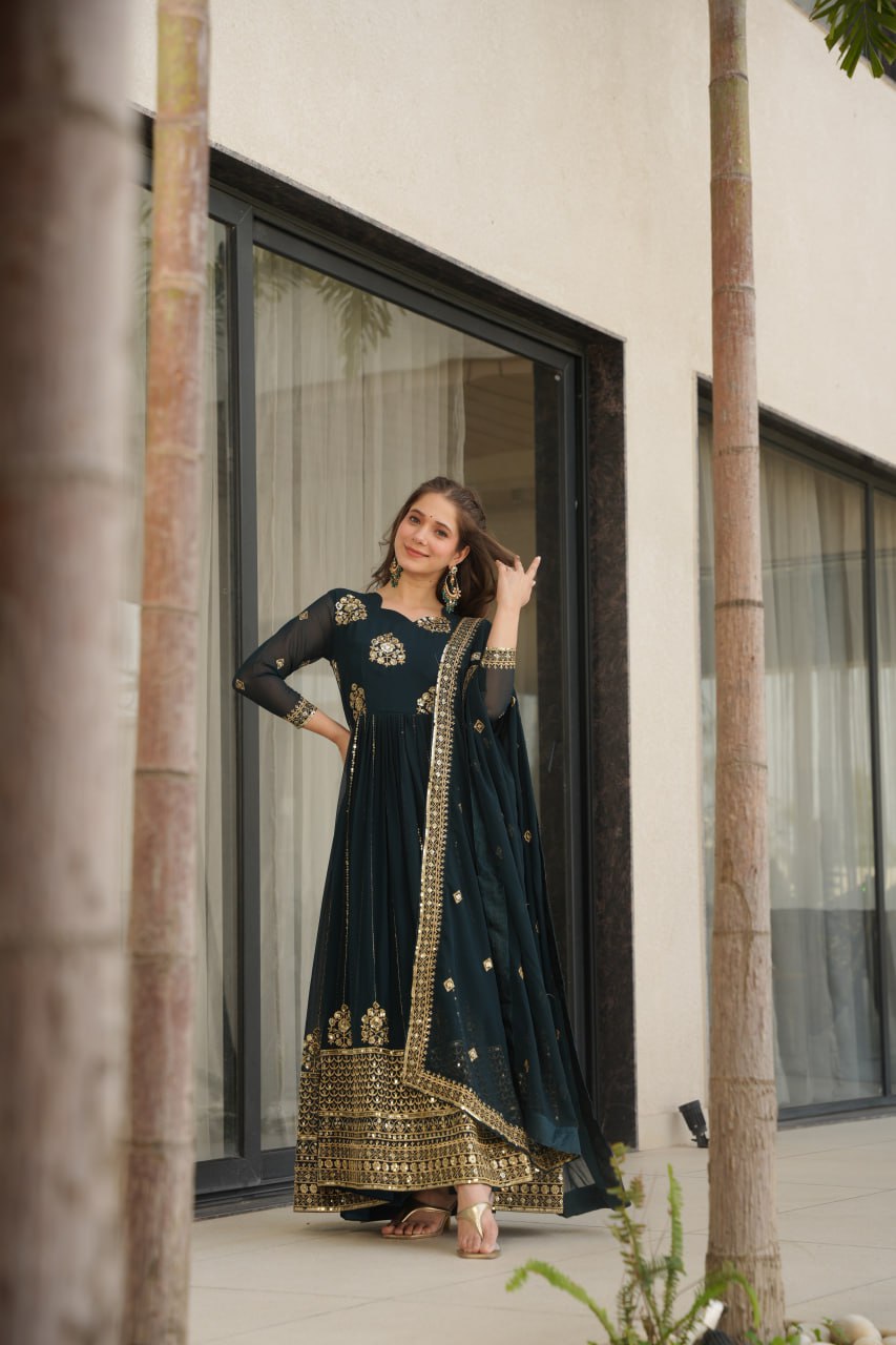 Heavy Embroidered Anarkali Suit with Dupatta