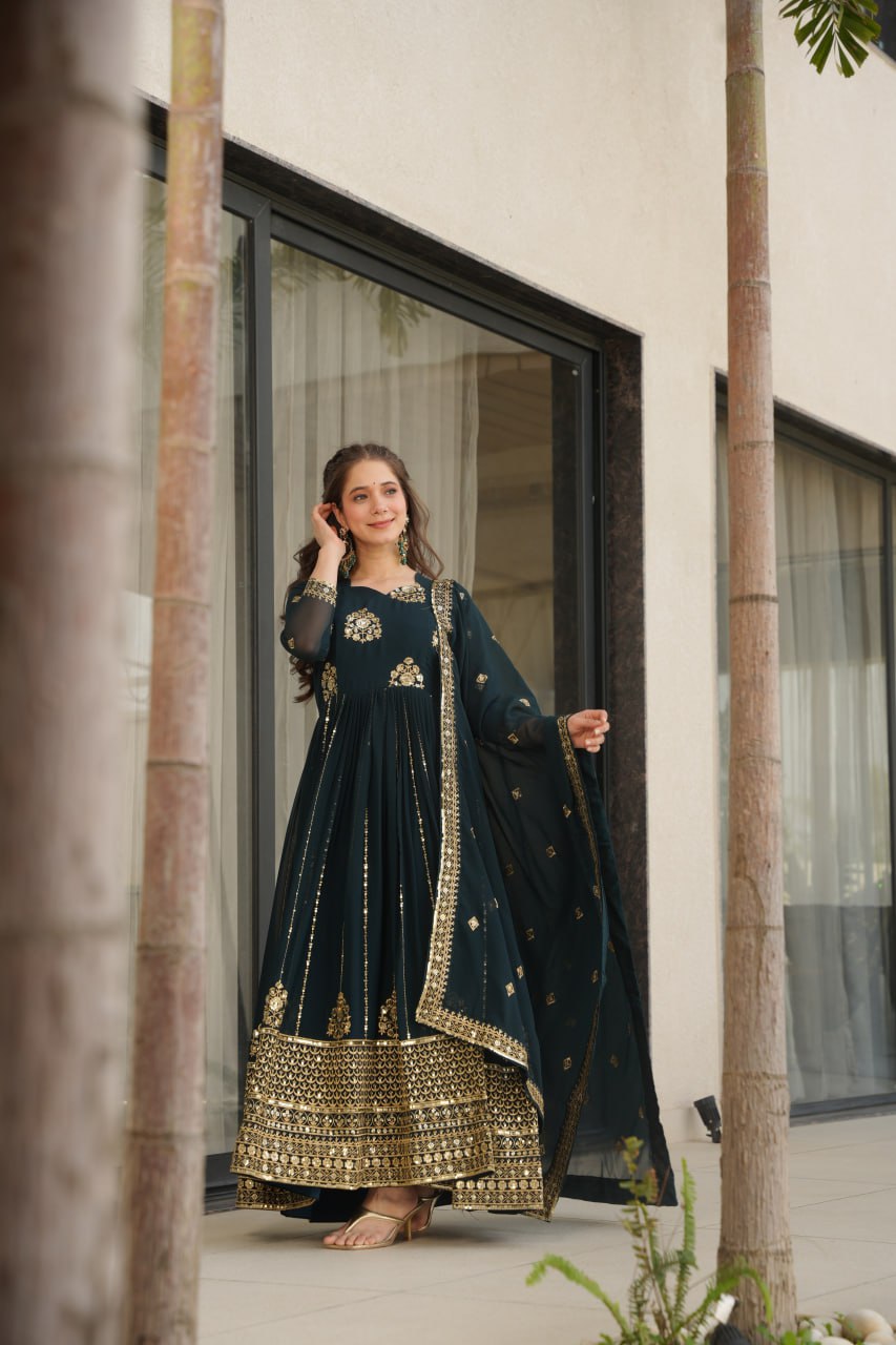 Heavy Embroidered Anarkali Suit with Dupatta