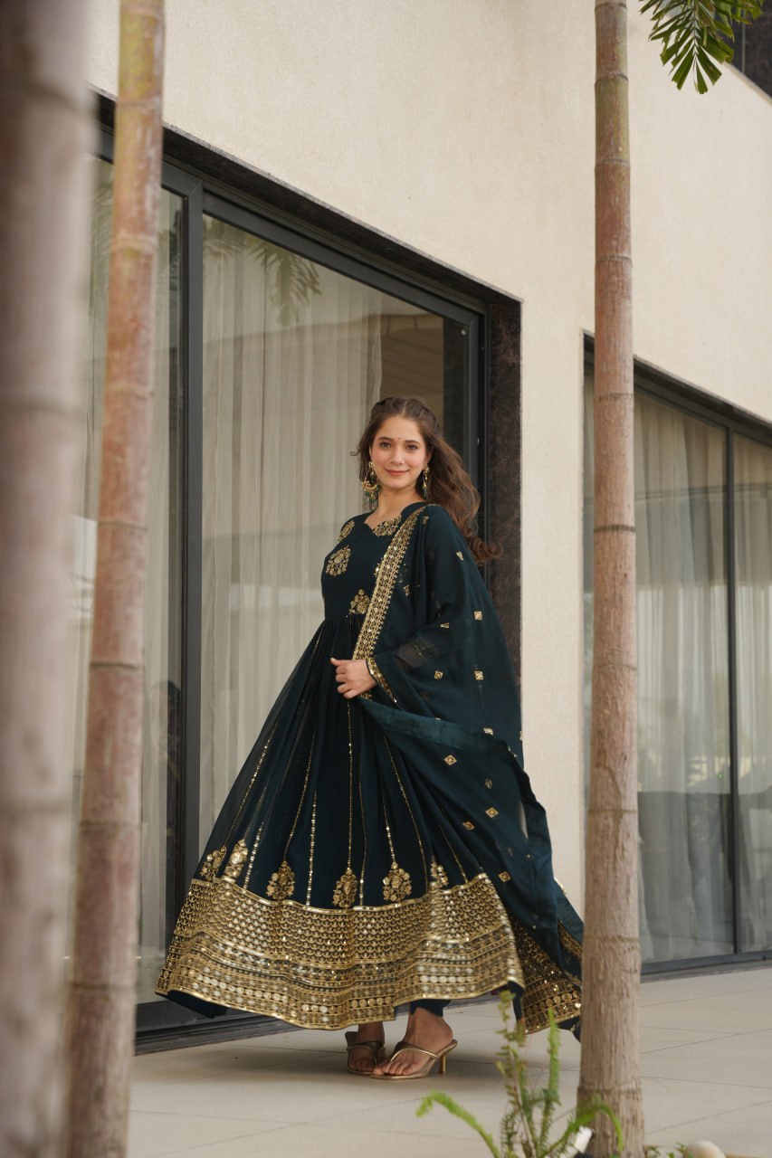 Heavy Embroidered Anarkali Suit with Dupatta