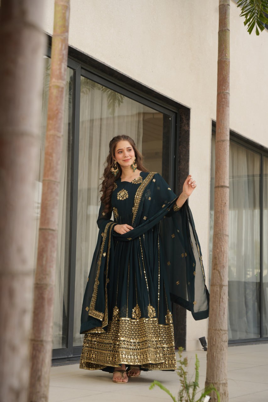 Heavy Embroidered Anarkali Suit with Dupatta