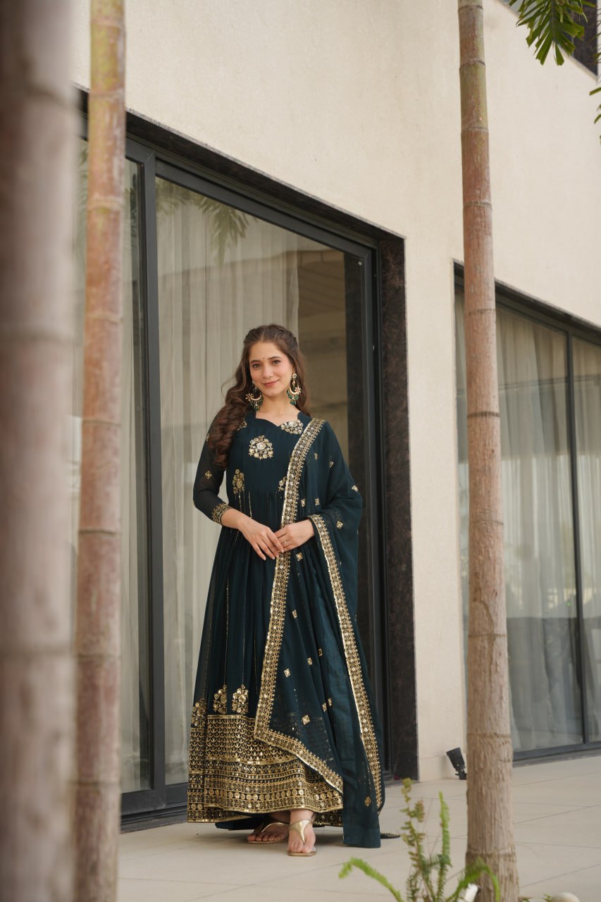 Heavy Embroidered Anarkali Suit with Dupatta