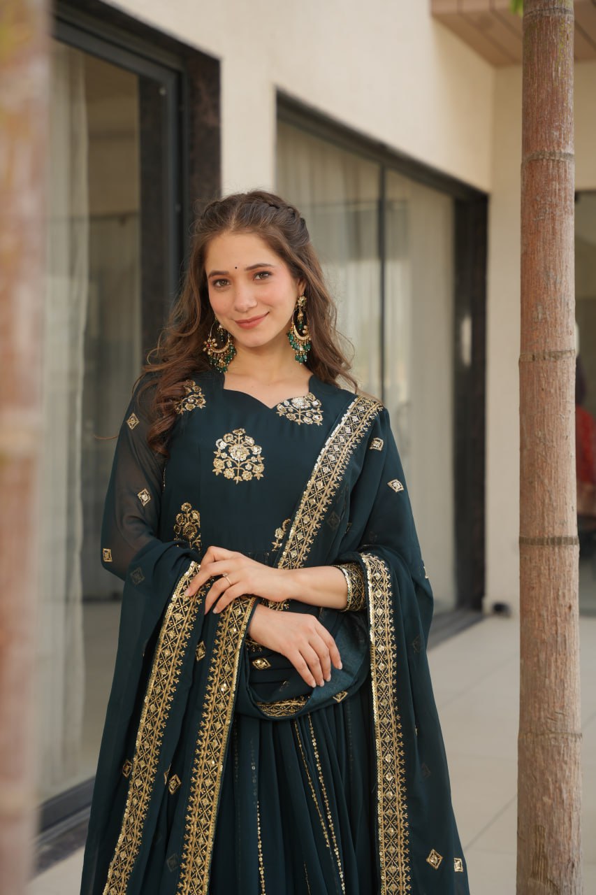 Heavy Embroidered Anarkali Suit with Dupatta