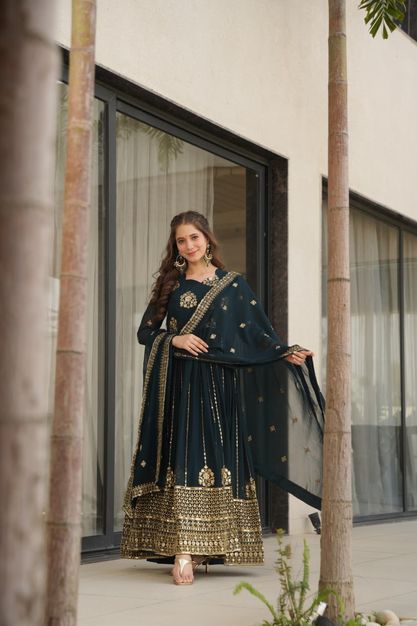 Heavy Embroidered Anarkali Suit with Dupatta