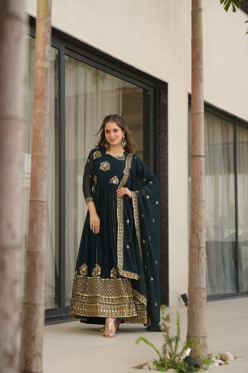 Heavy Embroidered Anarkali Suit with Dupatta