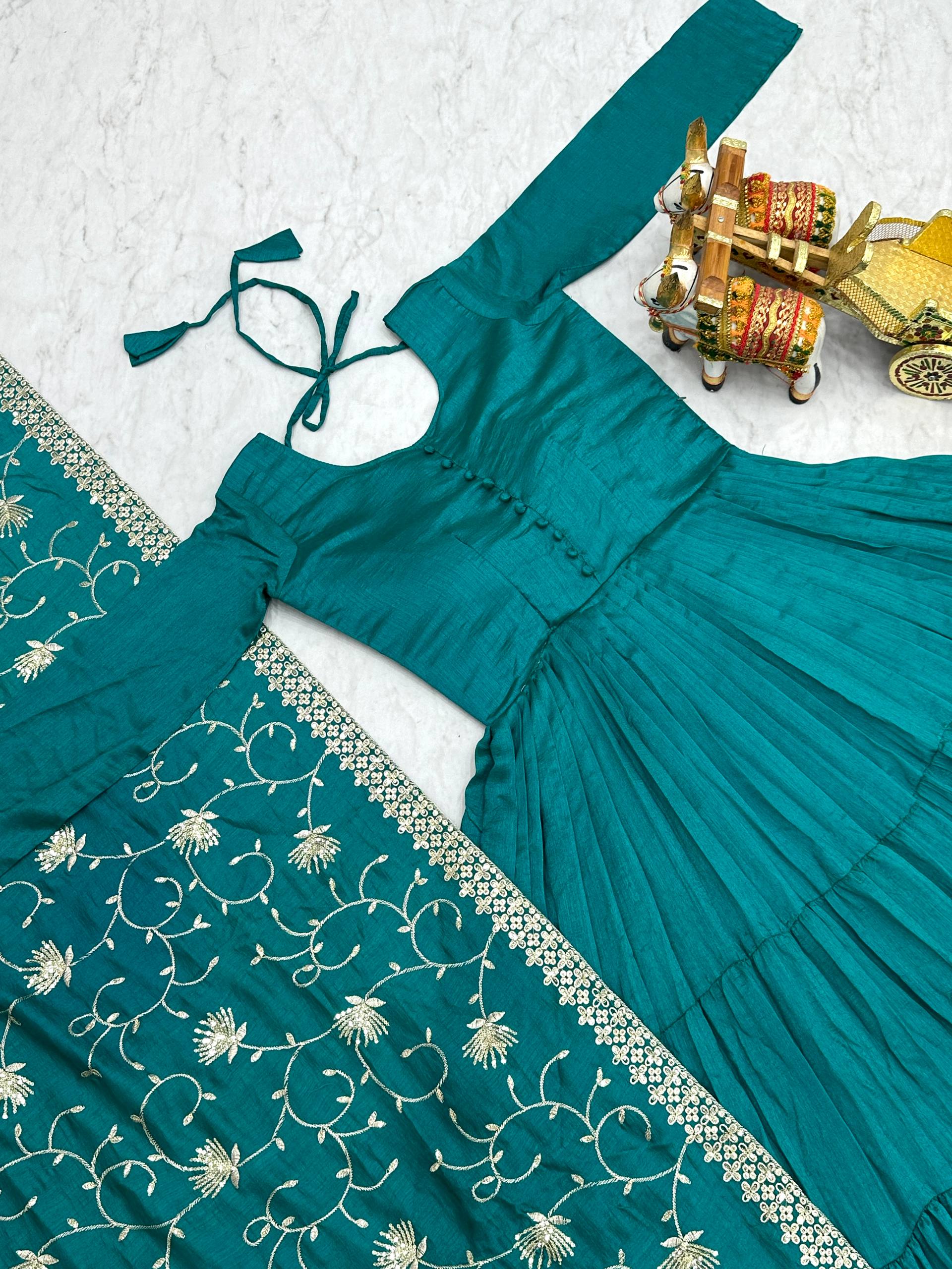 Tiered Anarkali Kurta Set with Embroidered Dupatta