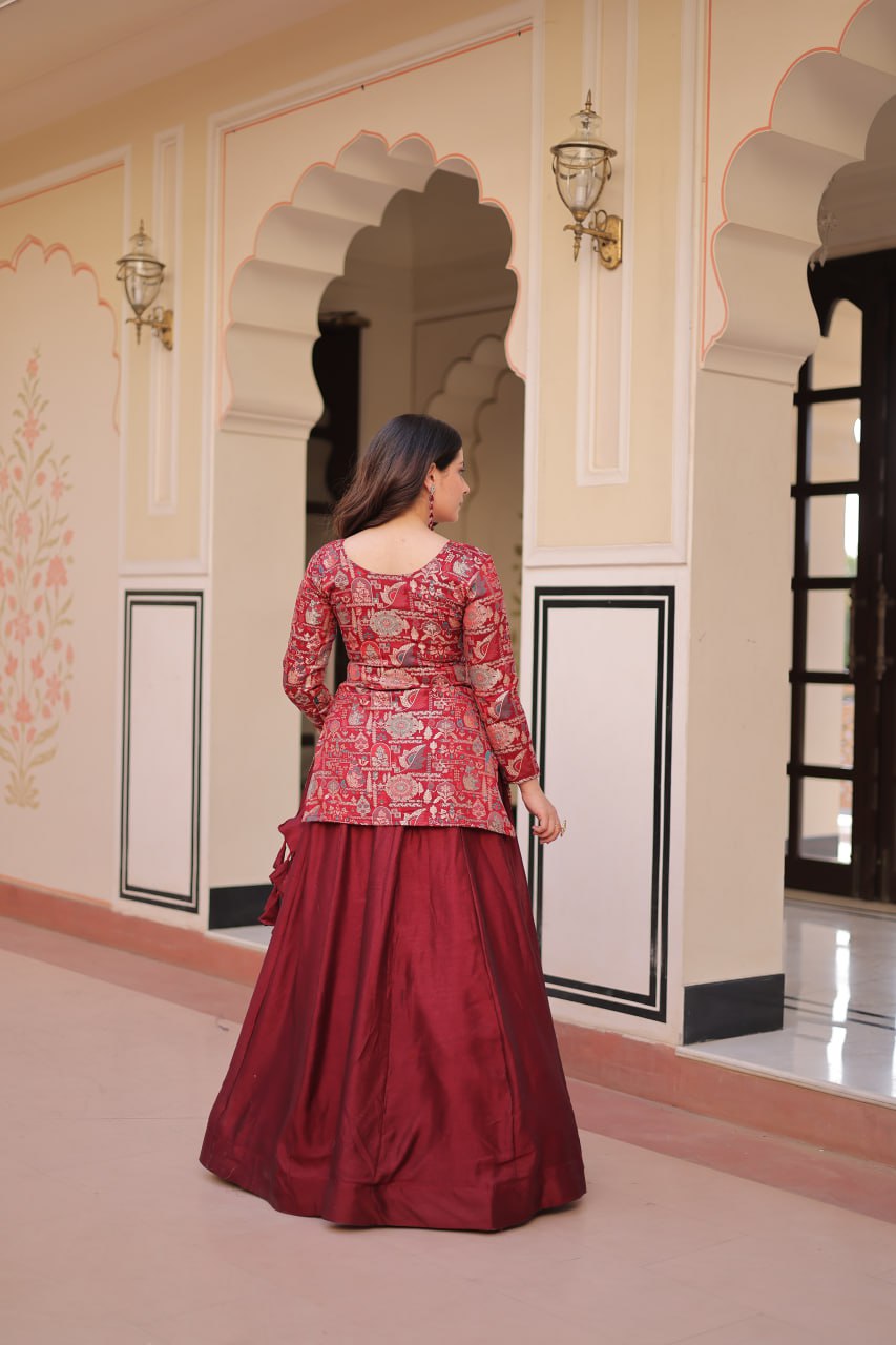 Regal Banarasi Silk Jacket Lehenga Set