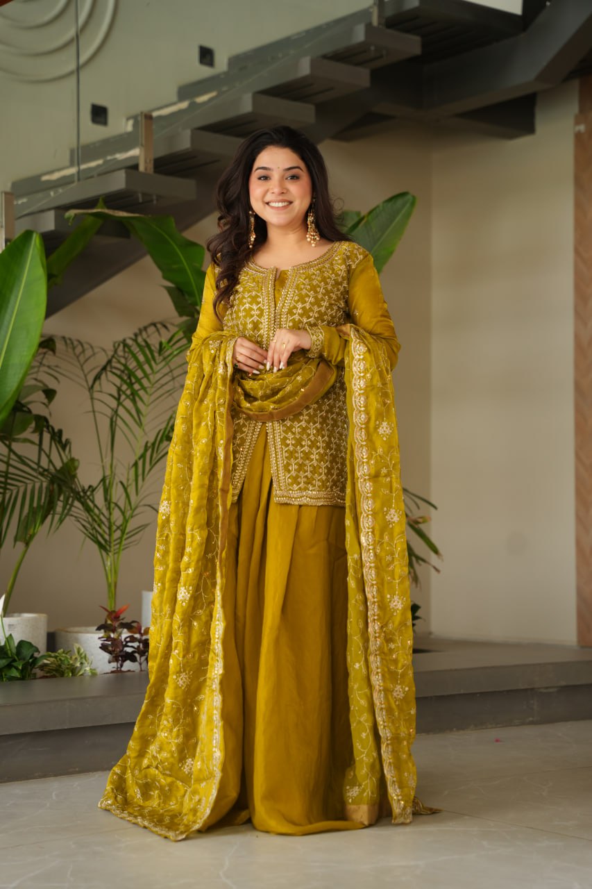 Embroidered Anarkali Suit with Intricate Dupatta Detailing