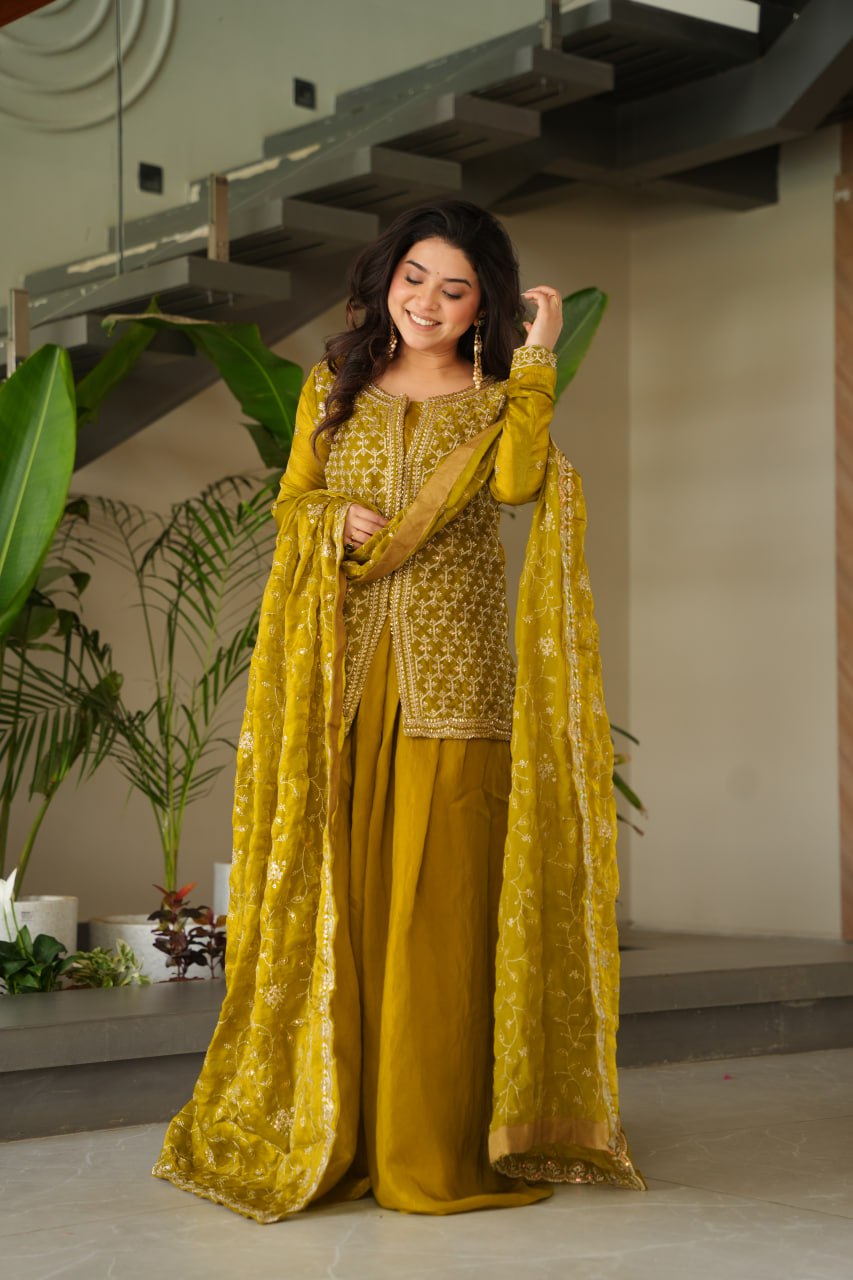 Embroidered Anarkali Suit with Intricate Dupatta Detailing