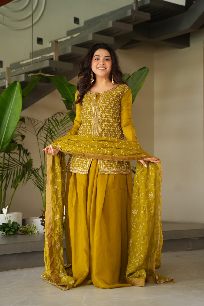 Embroidered Anarkali Suit with Intricate Dupatta Detailing