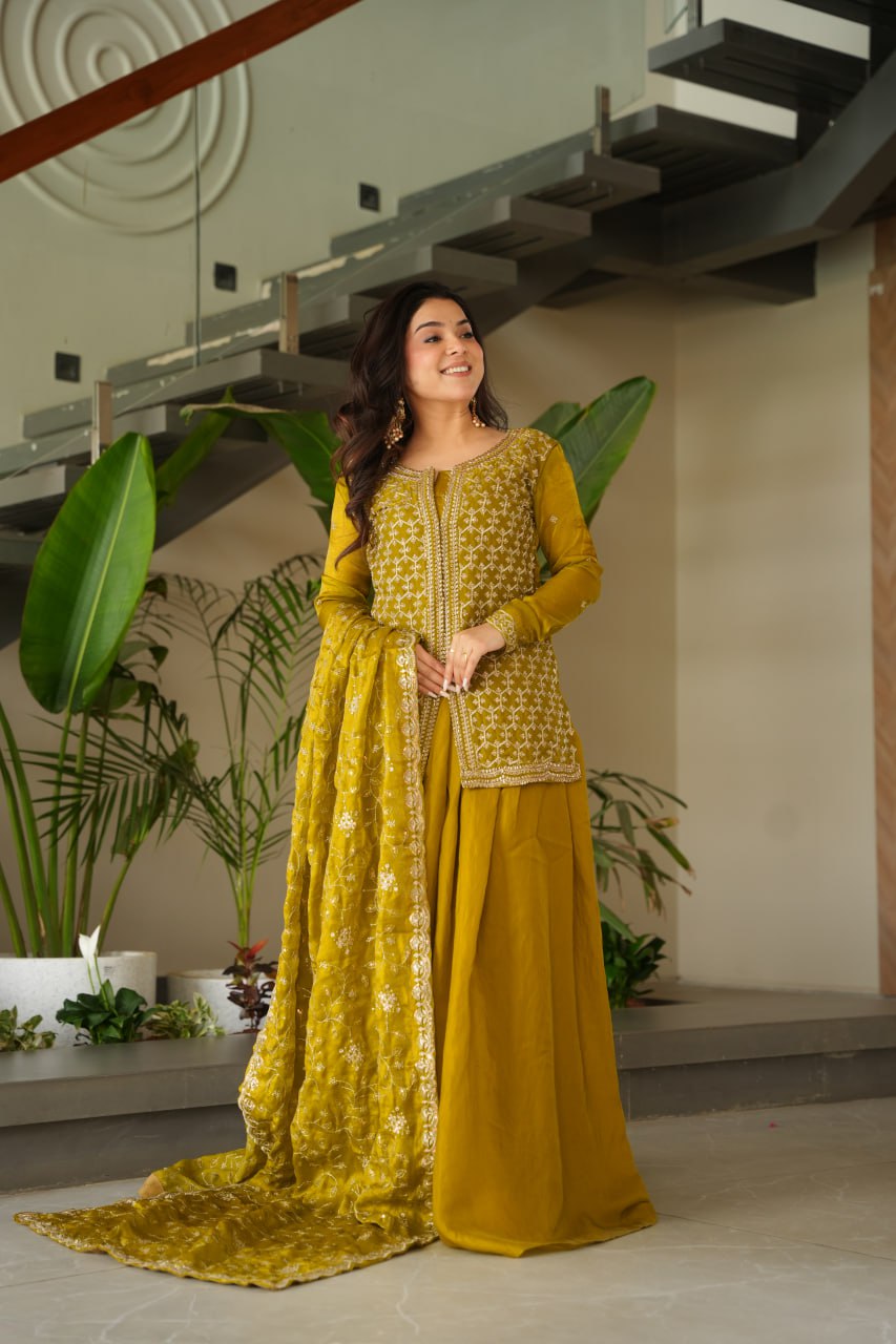 Embroidered Anarkali Suit with Intricate Dupatta Detailing